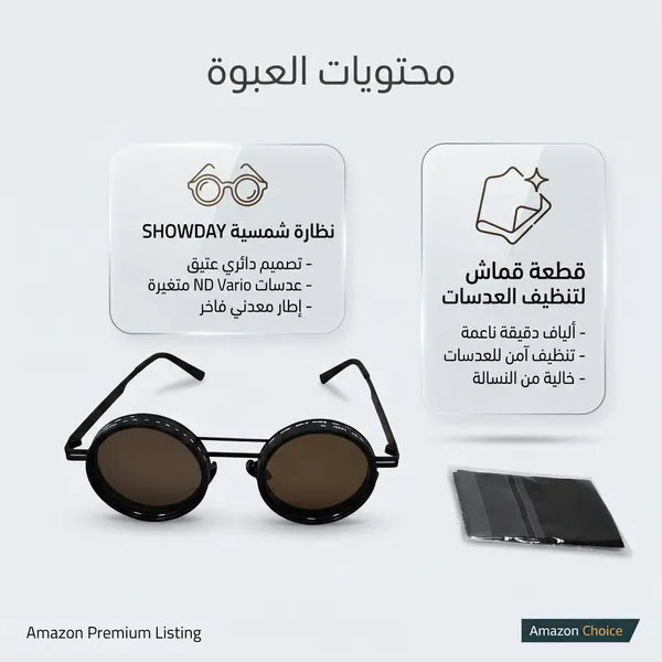 نظارات شمسية SHOWDAY تظليل قابل للتعديل