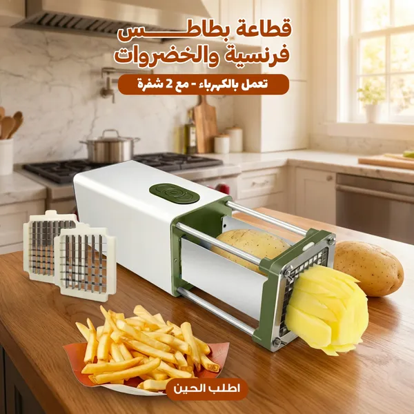 قطاعة بطاطس فرنسية والخضروات الكهربائية مع 2 شفرة