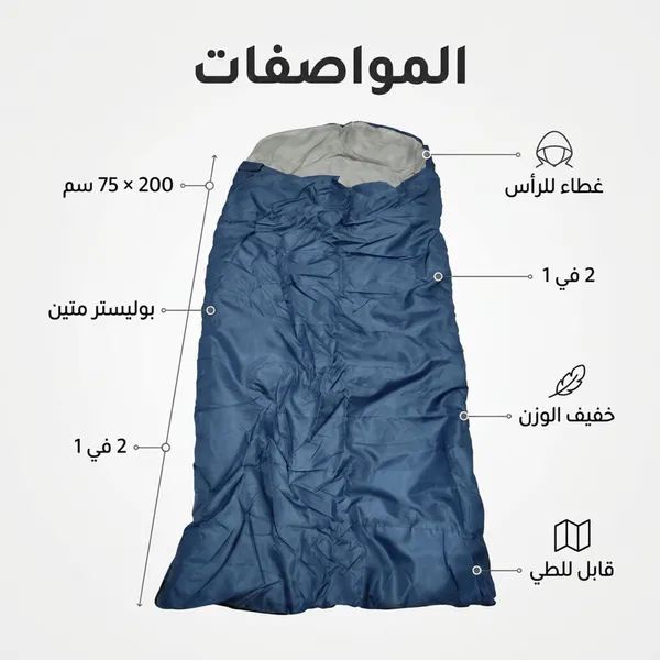مرتبة وبطانية قابلة للطي مع شنطة حمل – كيس نوم للتخييم والسفر