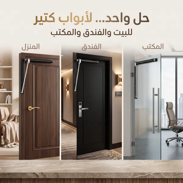 مفصلات أبواب ذاتية الإغلاق صامتة، قابلة للتعديل
