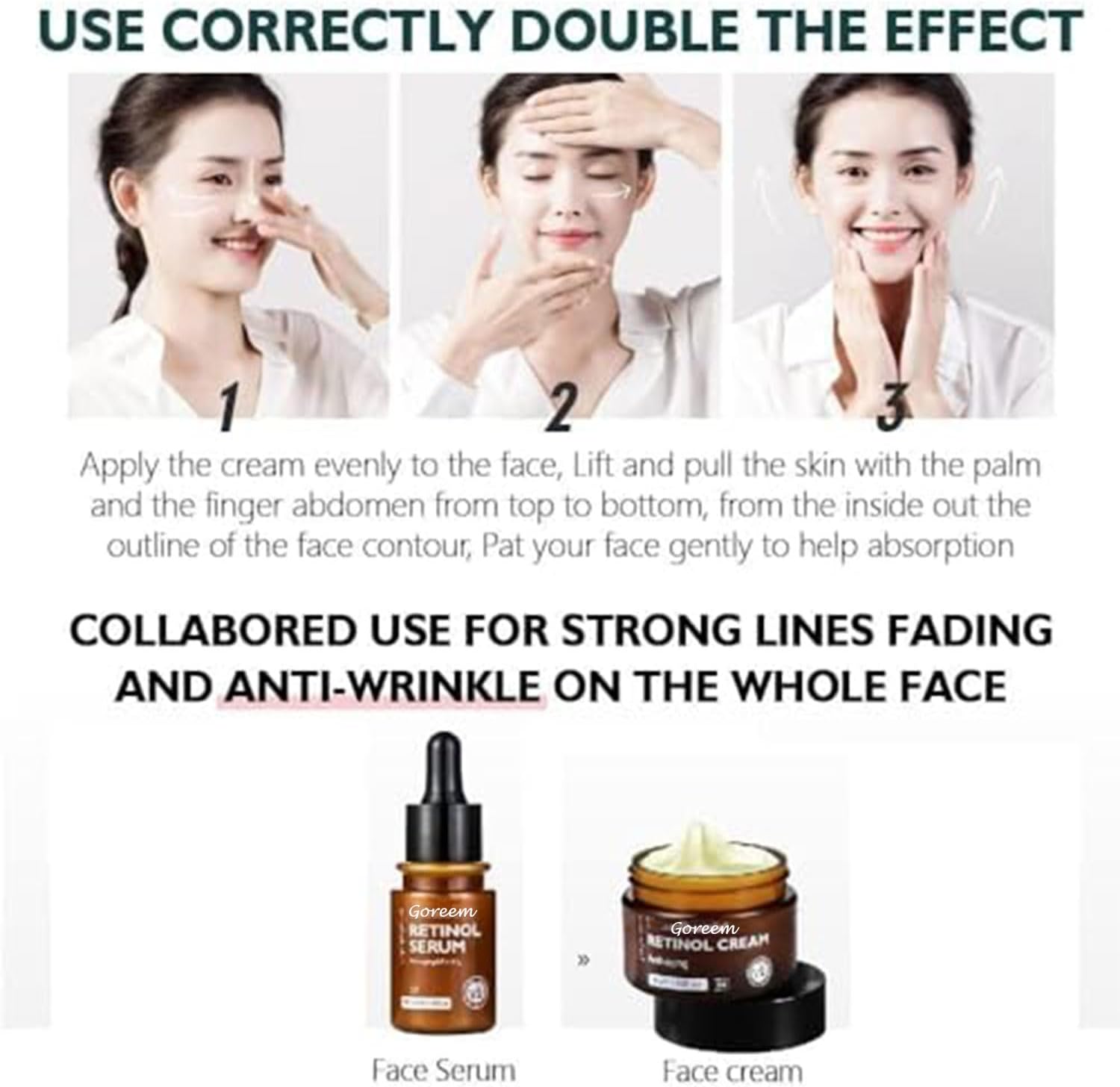 (Retinol eye cream + Retinol face serum) عرض قطعتين طقم الريتينول