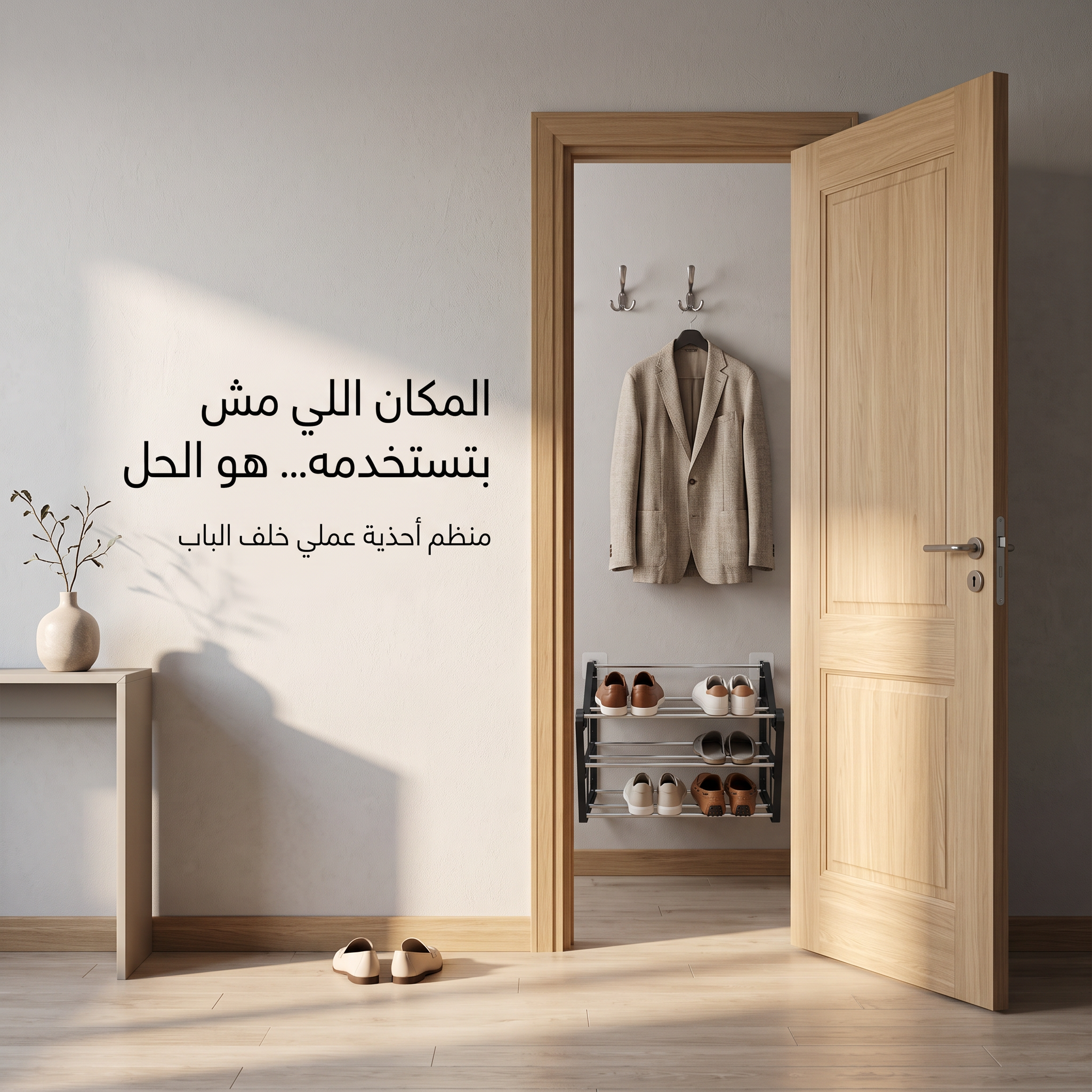 منظم الأحذية الجداري الموفر للمساحة