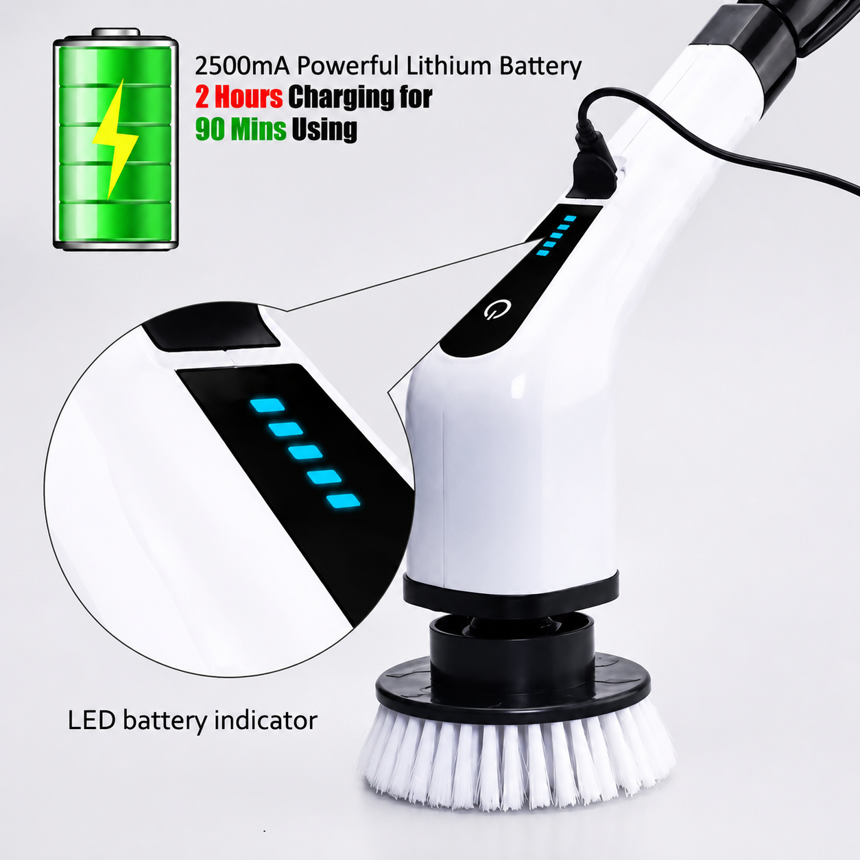 عرض طقم فرشه التنظيف الدواره مع قطعه اسبراي التنظيف الجبار Multipurpose Bubble Cleaner مع المكنسة القابلة لأعادة الشحن 3 في 1