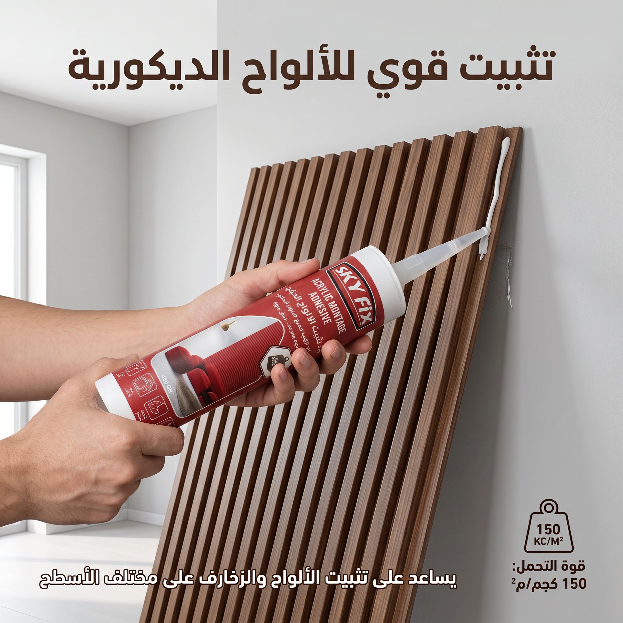 غراء تثبيت الالواح الديكور(بديل الشريط اللاصق الدابل فيس )