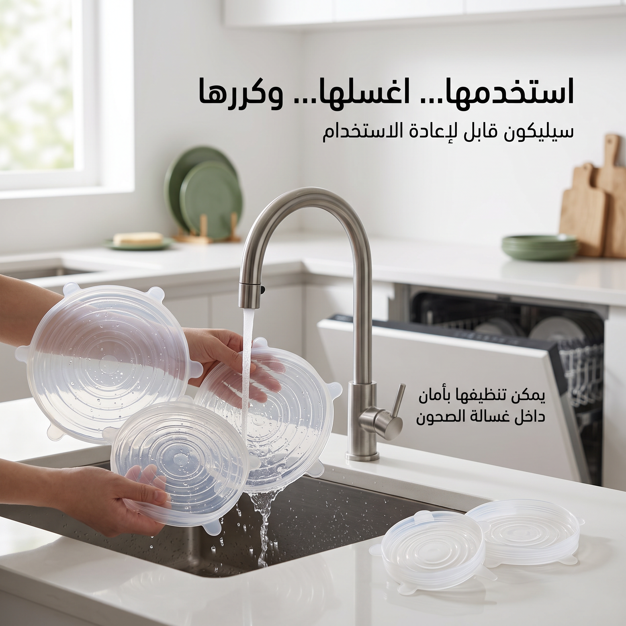 غطاء حفظ الطعام السليكون (6 قطع)