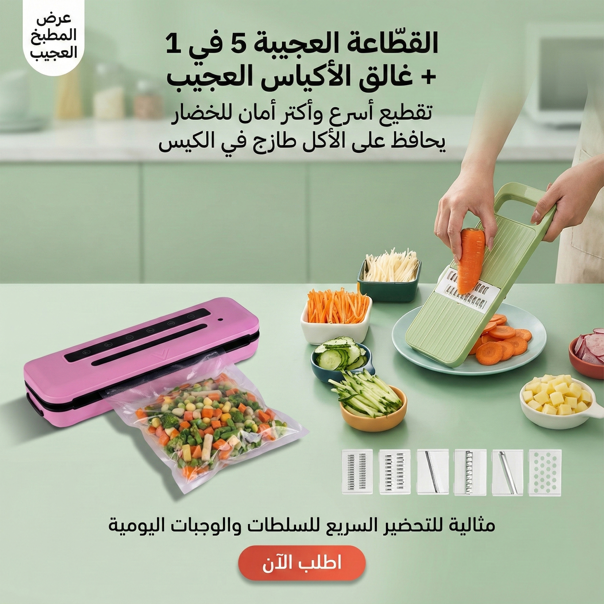 عرض االقطاعة العجيبة 5 في 1 مع غالق الأكياس العجيب