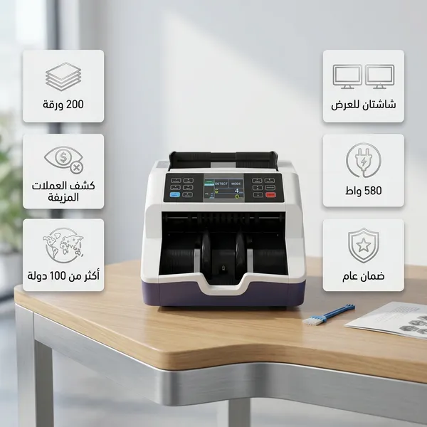 ماكينة عد النقود الحديثة ضمان عام 