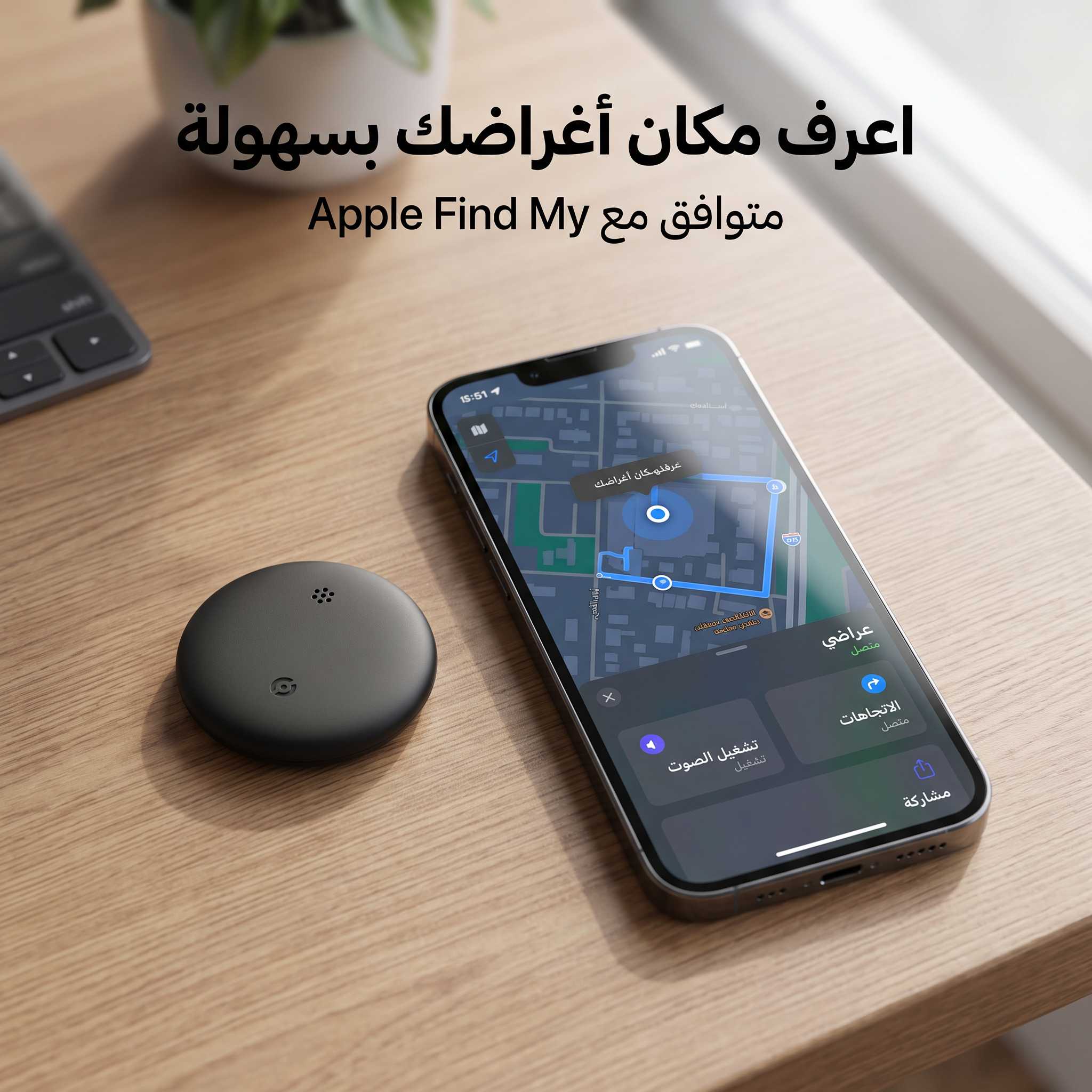 جهاز تتبع  متوافق مع Apple Find My بجرس 100dB