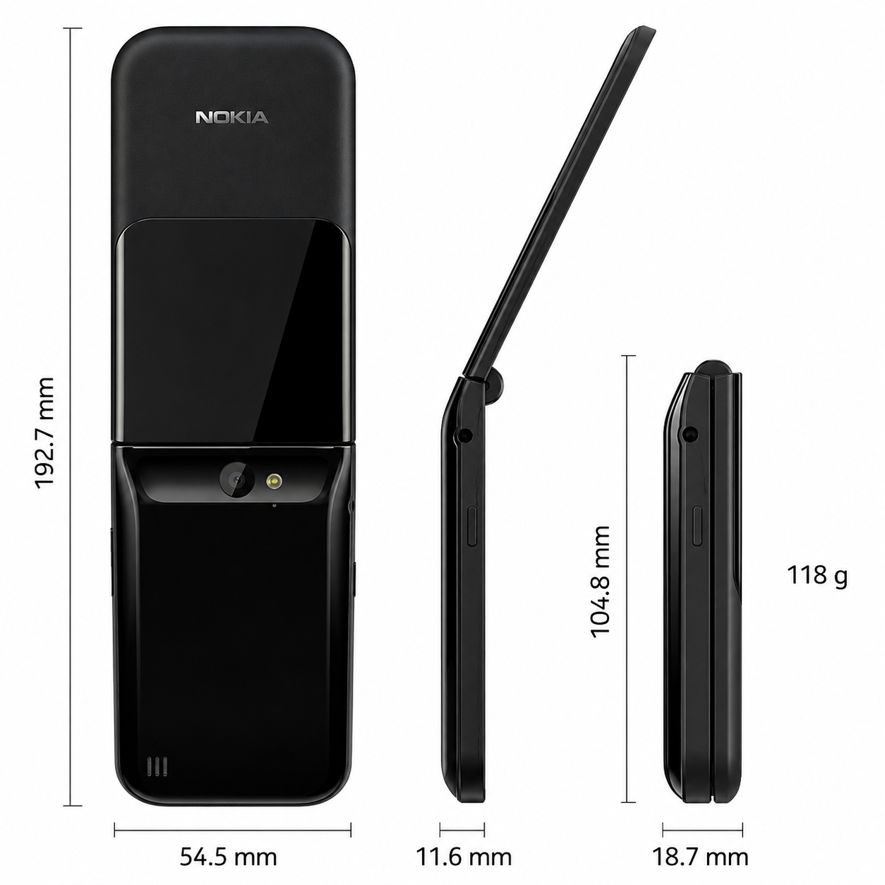 عرض قطعتين: موبايل نوكيا 2720 Flip بشريحتين (4G)