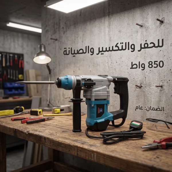 مثقاب تكسير وحفر كهربائي850  واط  – مع طقم كامل للاستخدام الشامل  بضمان عام