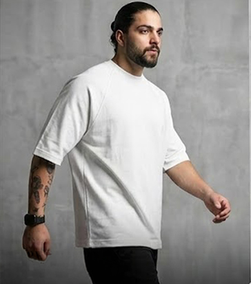 تيشيرت كاجوال أبيض خامة سمر ميلتون مريح (2XL)