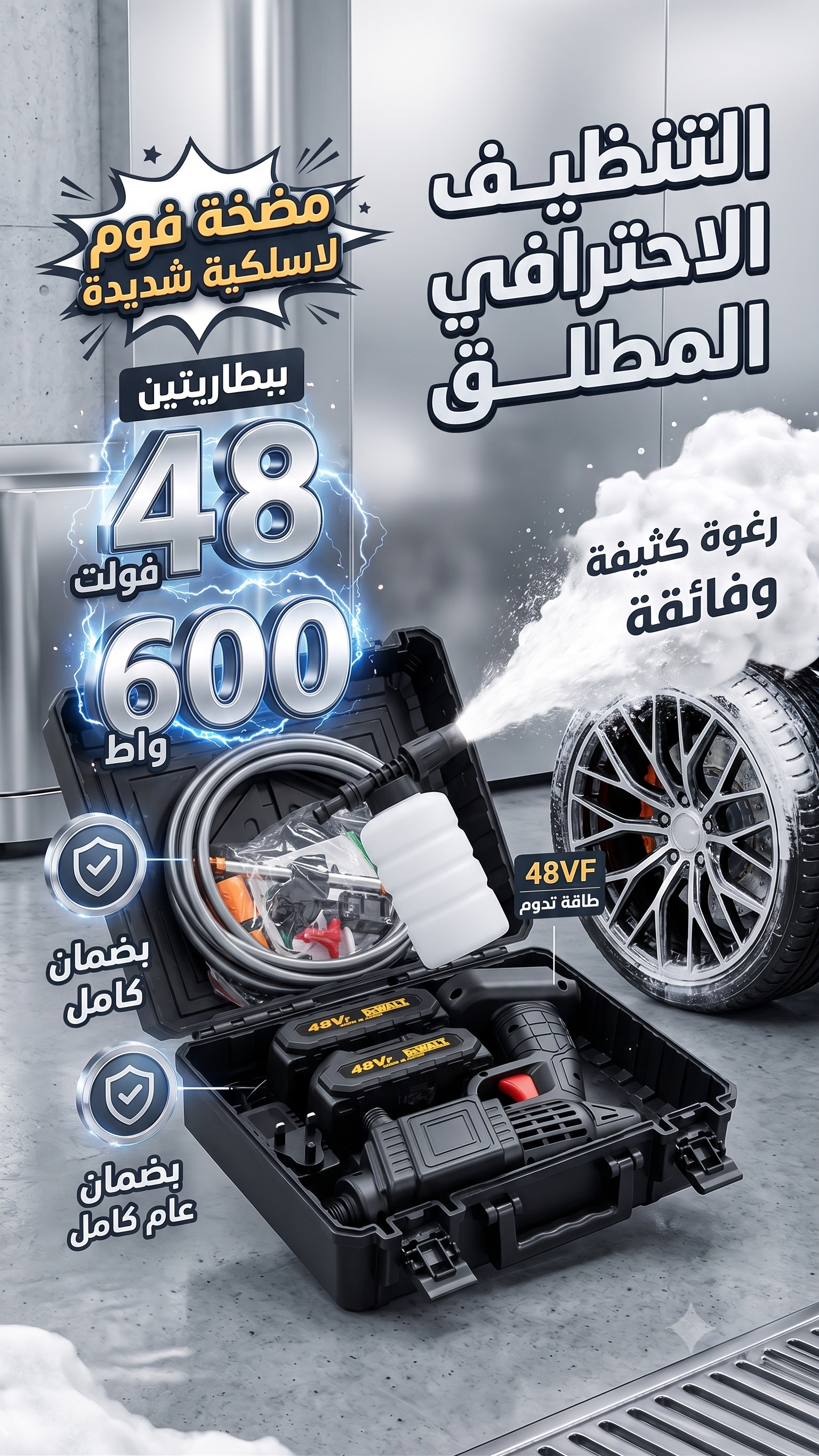 مسدس غسيل سيارات لاسلكي