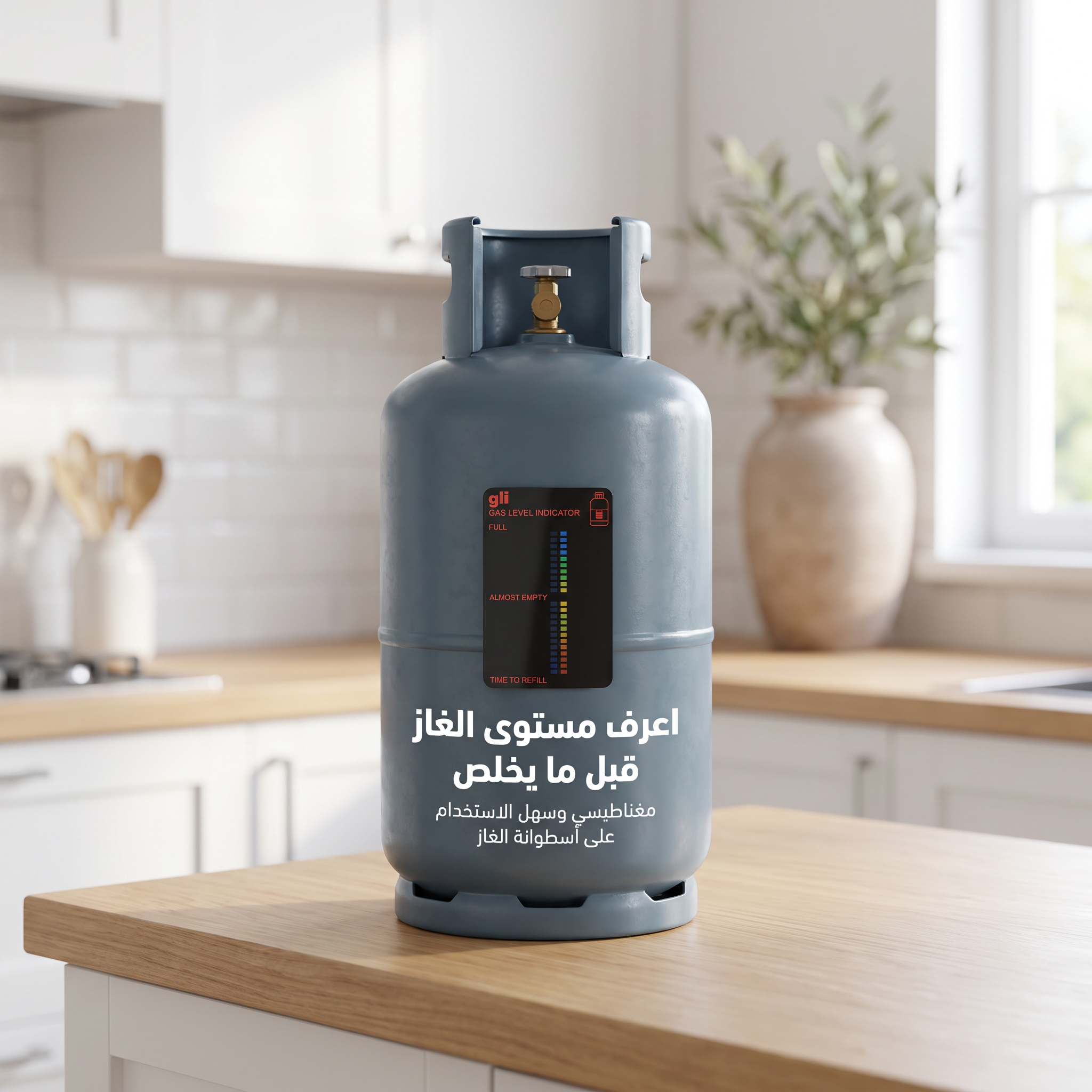 • مؤشر مستوى الغاز الذكى