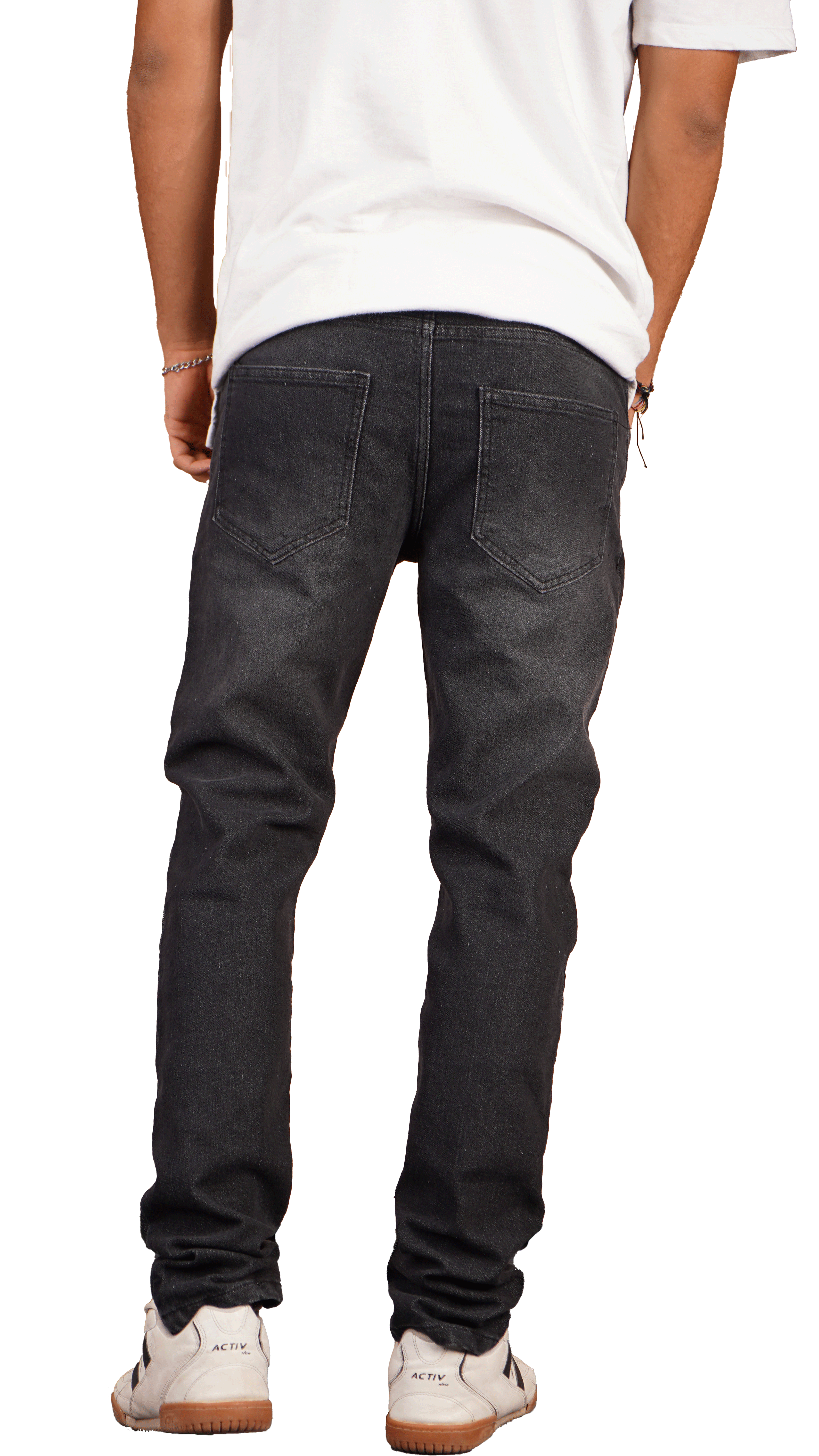 • "	عرض قطعتين بنطلون جينز ازرق   + بنطلون جينز اسود  " - 2