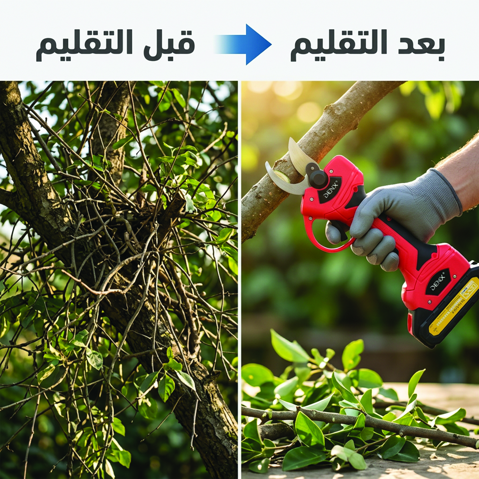 مقص تقليم كهربائي لاسلكي  متعدد الاستخدامات 500 واط قطر القطع  30 ملم  بضمان عامين