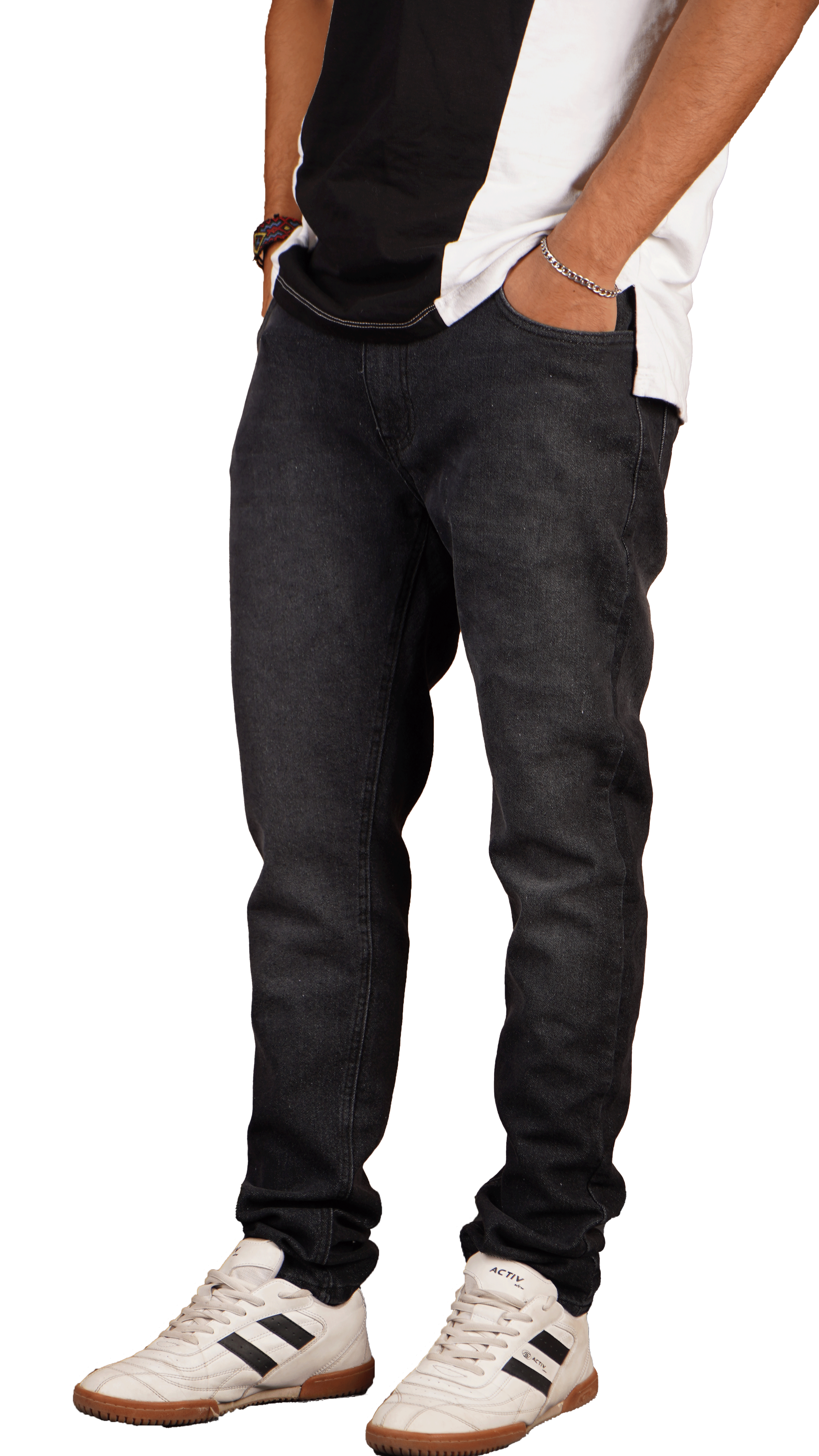 • "	عرض قطعتين بنطلون جينز ازرق   + بنطلون جينز اسود  " - 7