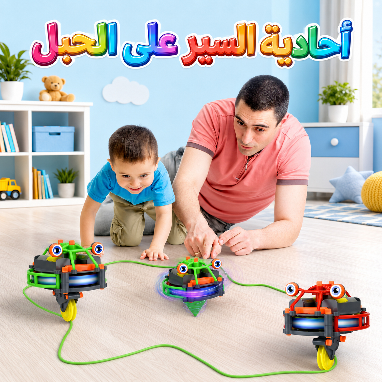 الروبوت وهو يوازن نفسه على الحبل بكل احترافية