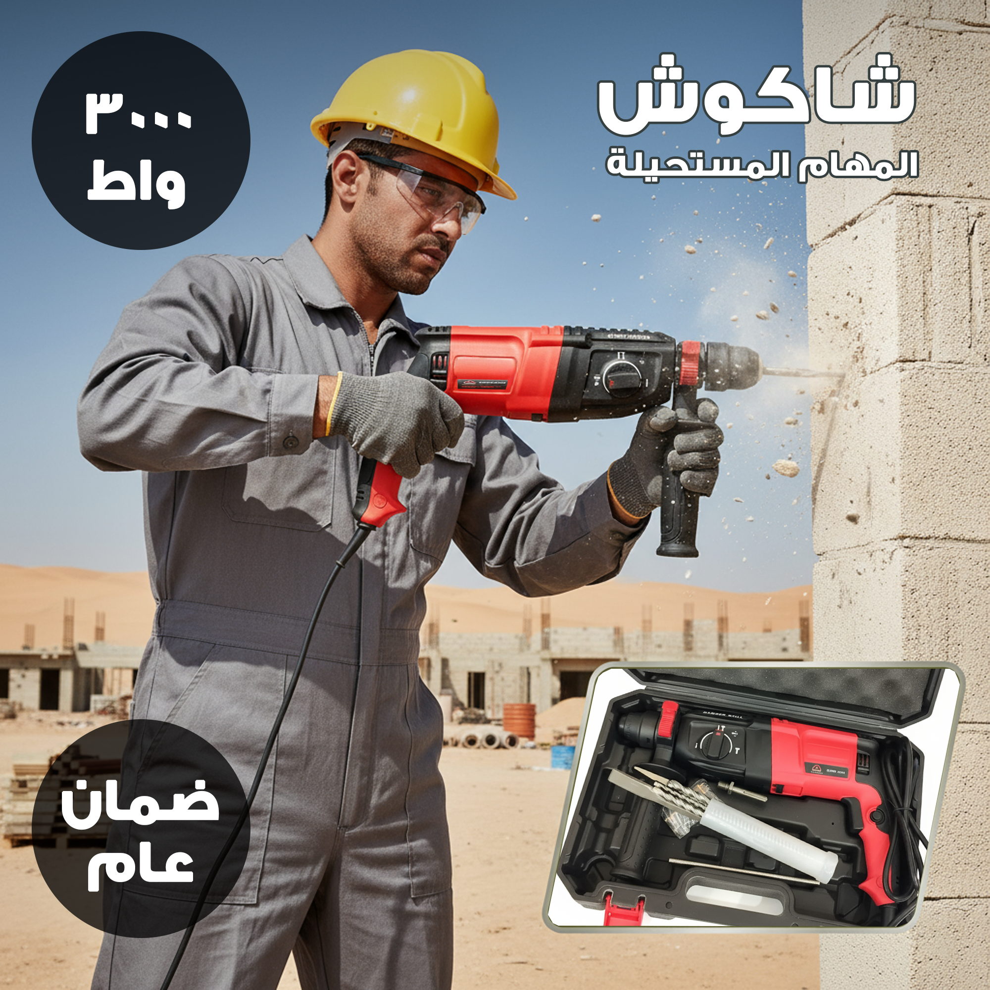 شاكوش تخريم وتكسير كهربائي – 3000 واط بضمان عام