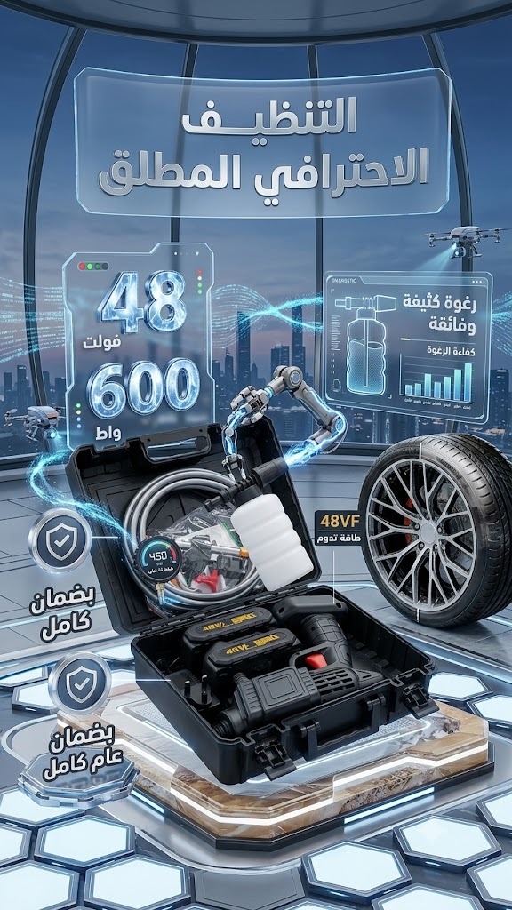 مسدس غسيل سيارات لاسلكي
