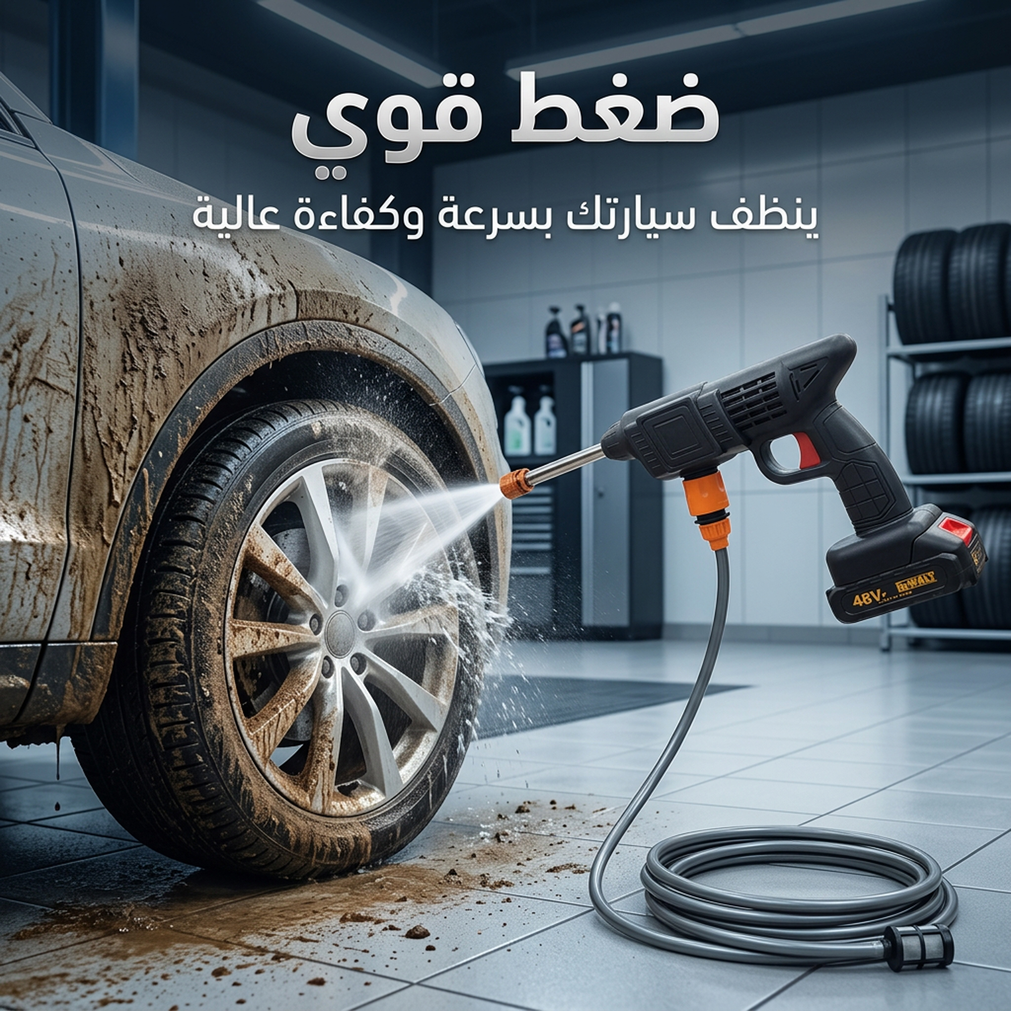 مسدس غسيل سيارات لاسلكي