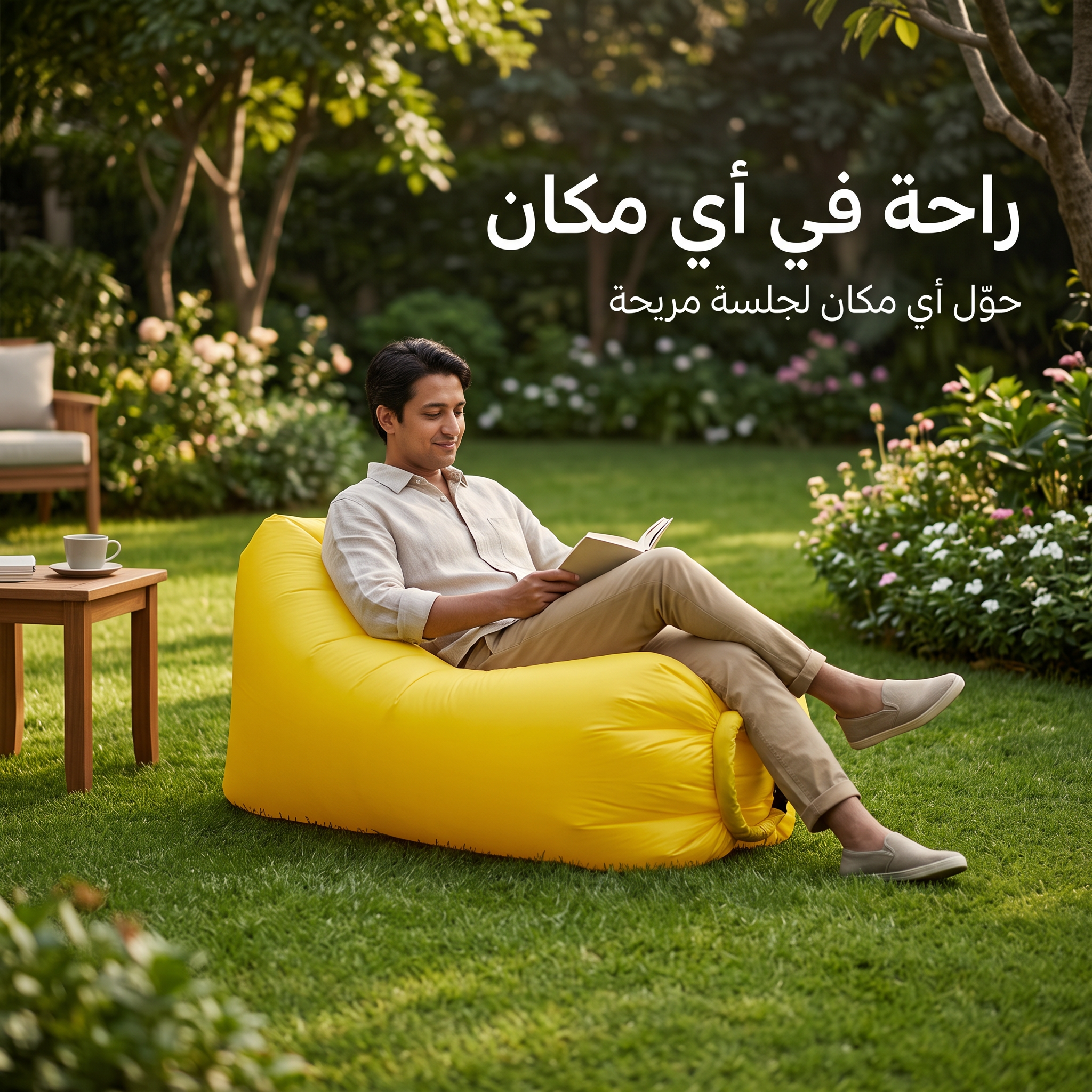 كرسى استرخاء قابل للنفخ( للسفر والتخيم )