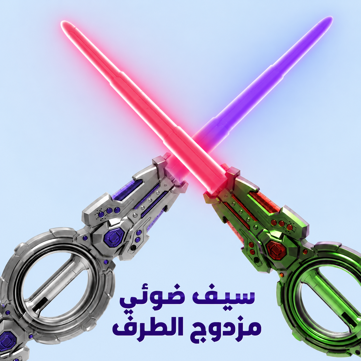 سيف دوار مزدوج مع إضاءة وصوت