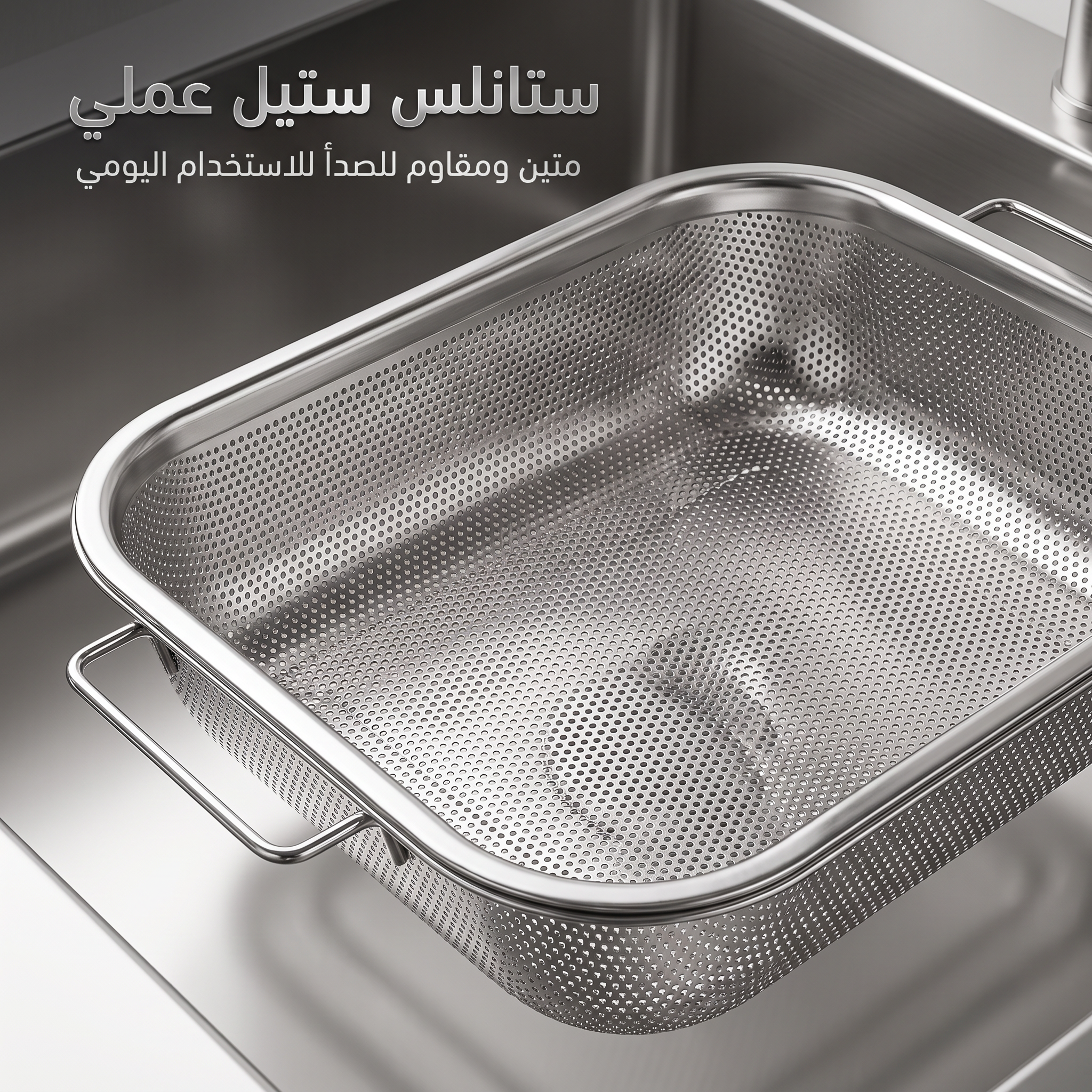 مصفاة ستانلس ستيل شبكية قابلة للتعديل والسحب للمجلى