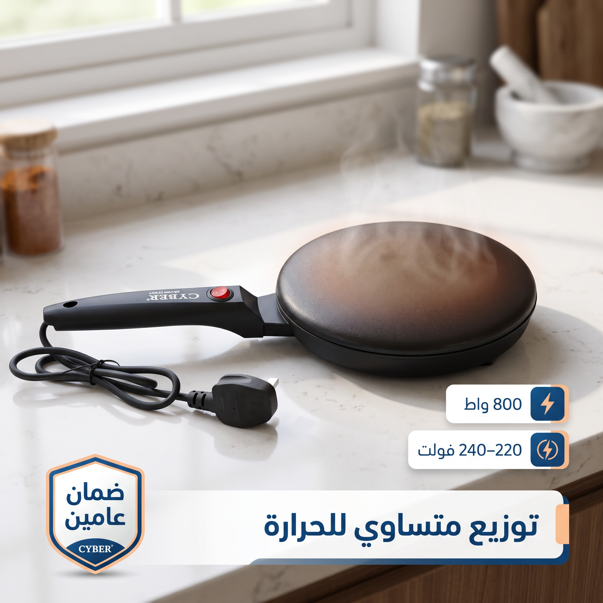 ماكينة صنع الكريب الكهربائية 800 واط | صانعة كريب وبان كيك