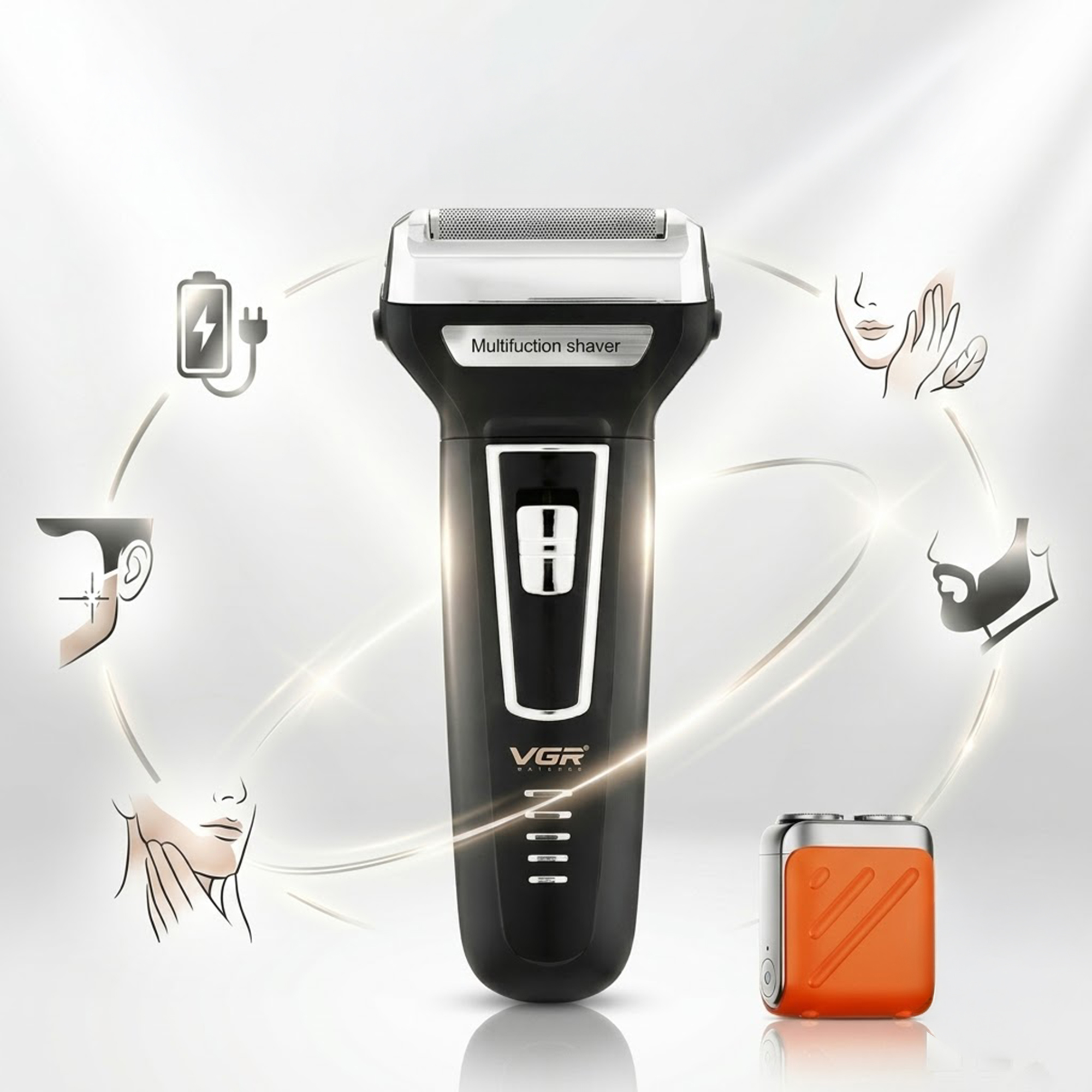 عرض: ماكينة حلاقة VGR 210 + ماكينة تنعيم كهربائيه 