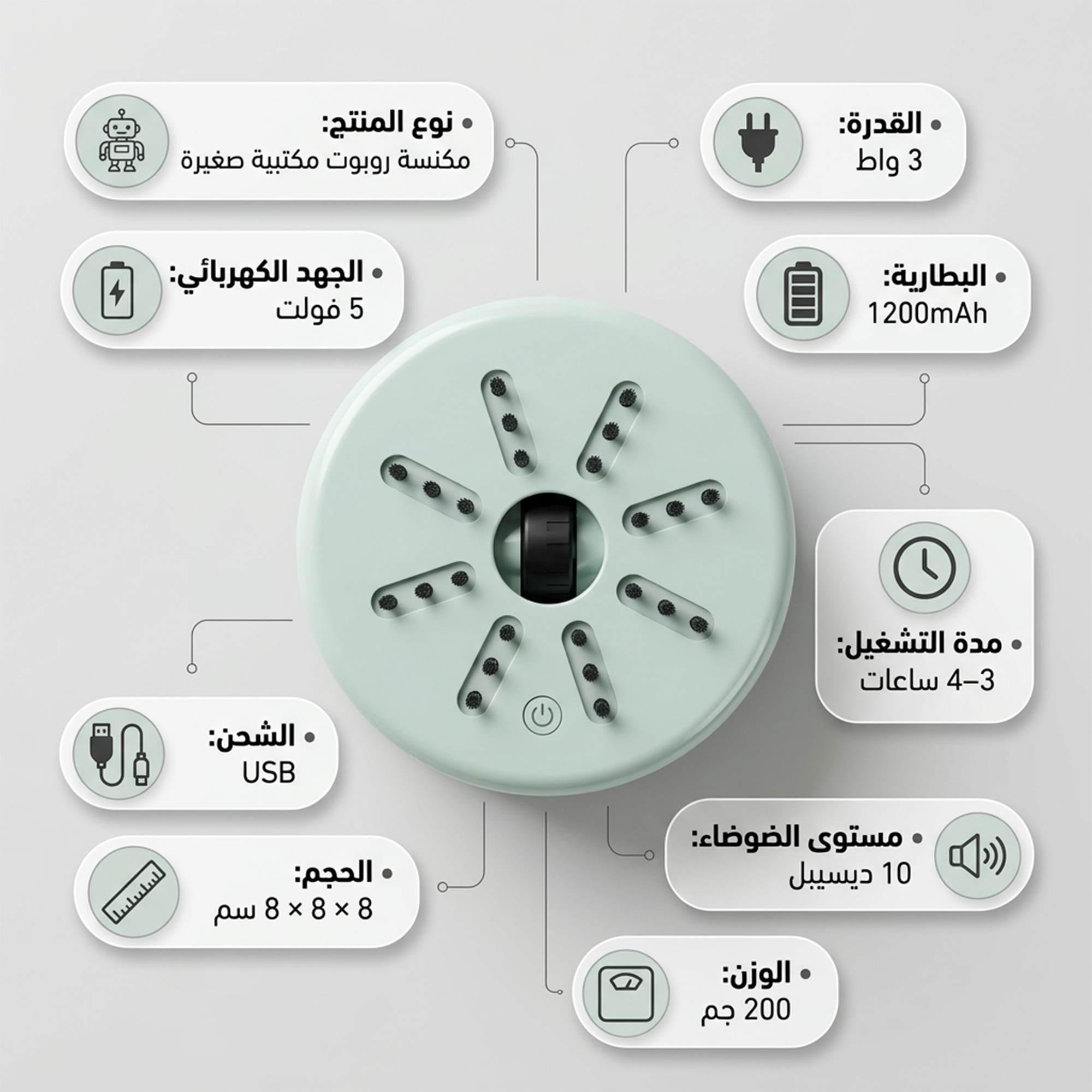 • منظف روبوت للمكتب