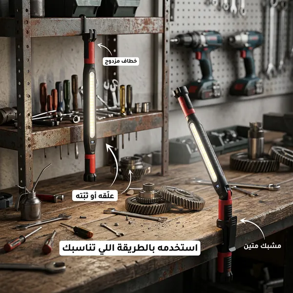 مصباح عمل LED محمول قابل لإعادة الشحن
