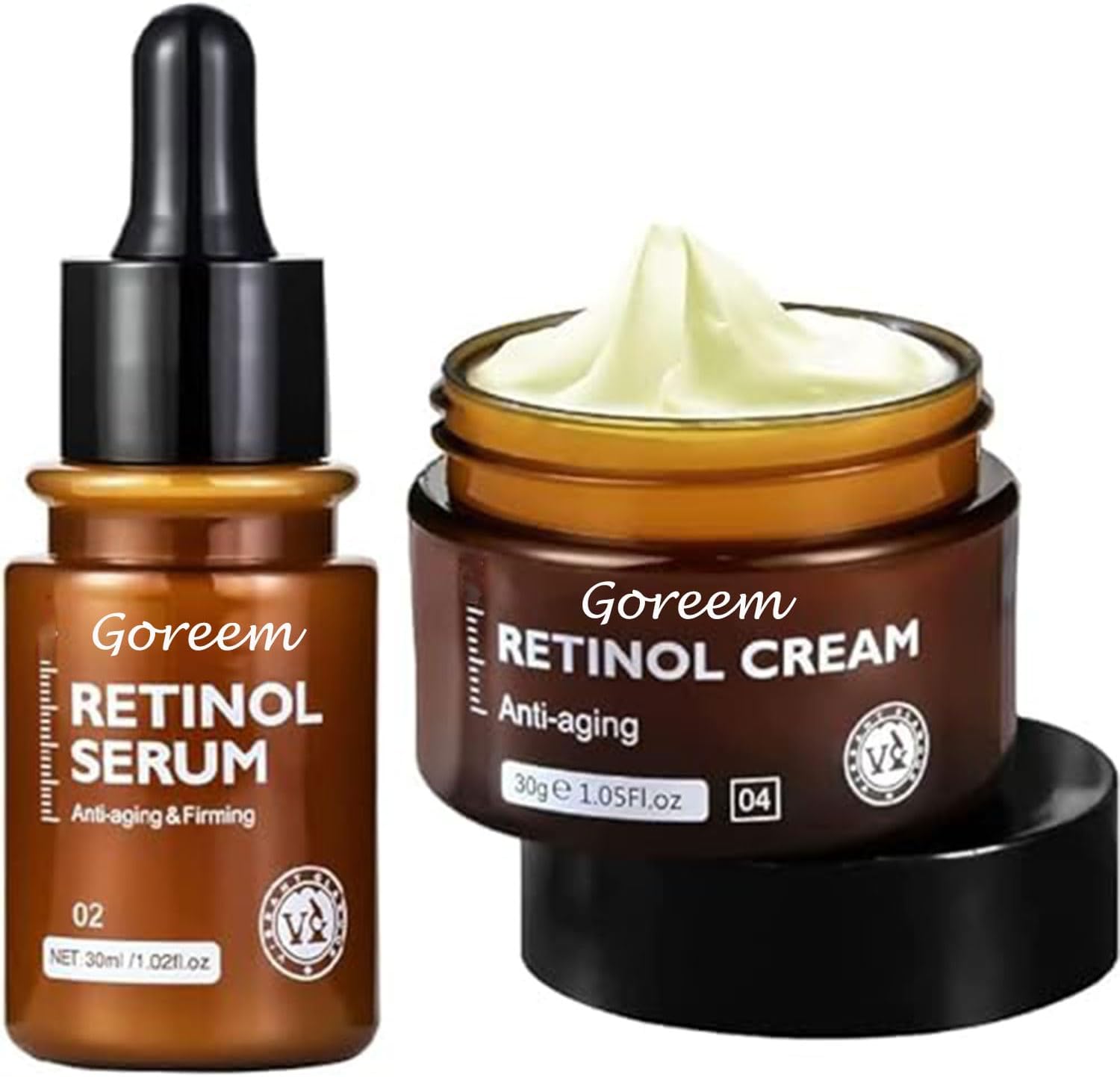 (Retinol eye cream + Retinol face serum) عرض قطعتين طقم الريتينول