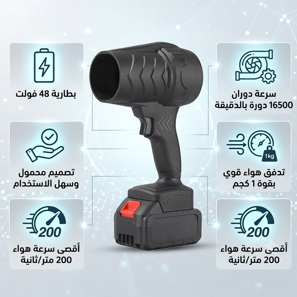 منفاخ هواء لاسلكي محمول بتوربين عالي الطاقة لتنظيف الغبار