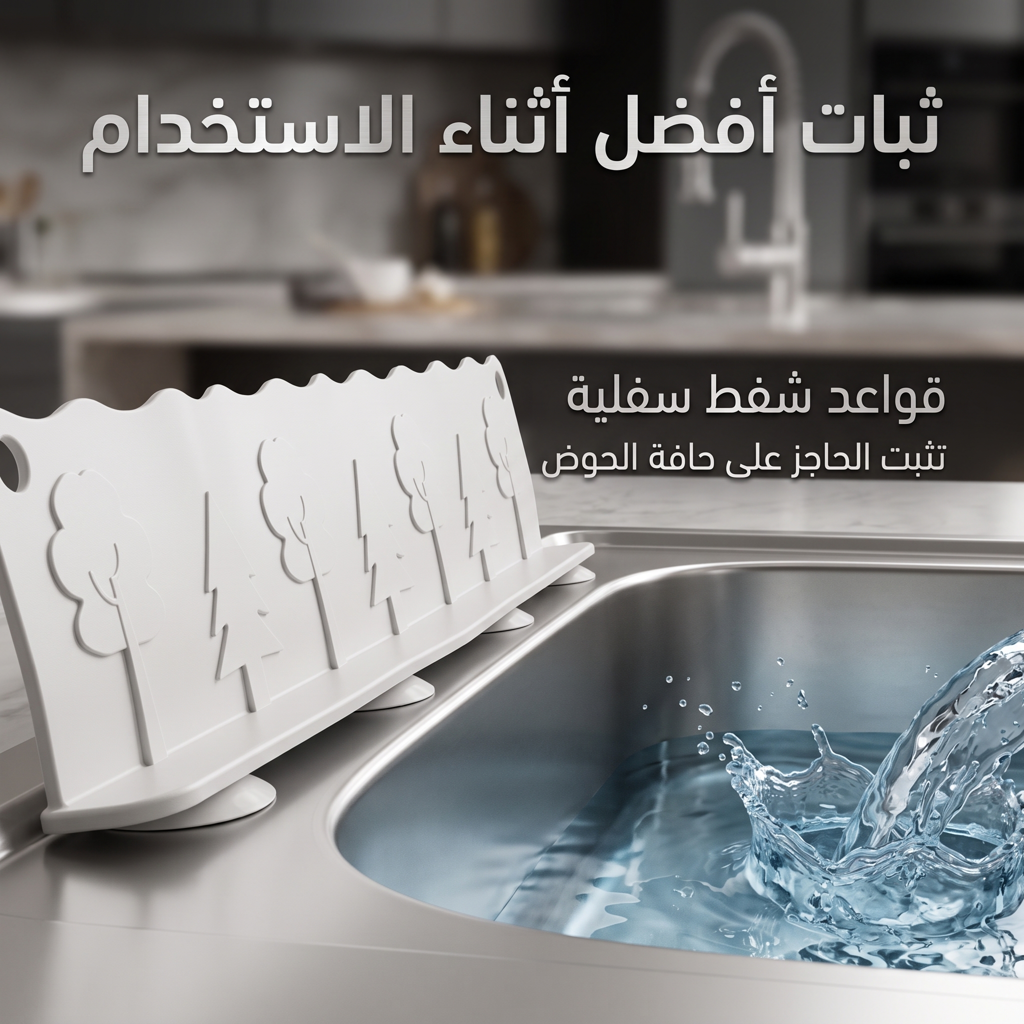 حاجز سيليكون مرن مانع لطرطشة وتناثر المياه حول المغسلة
