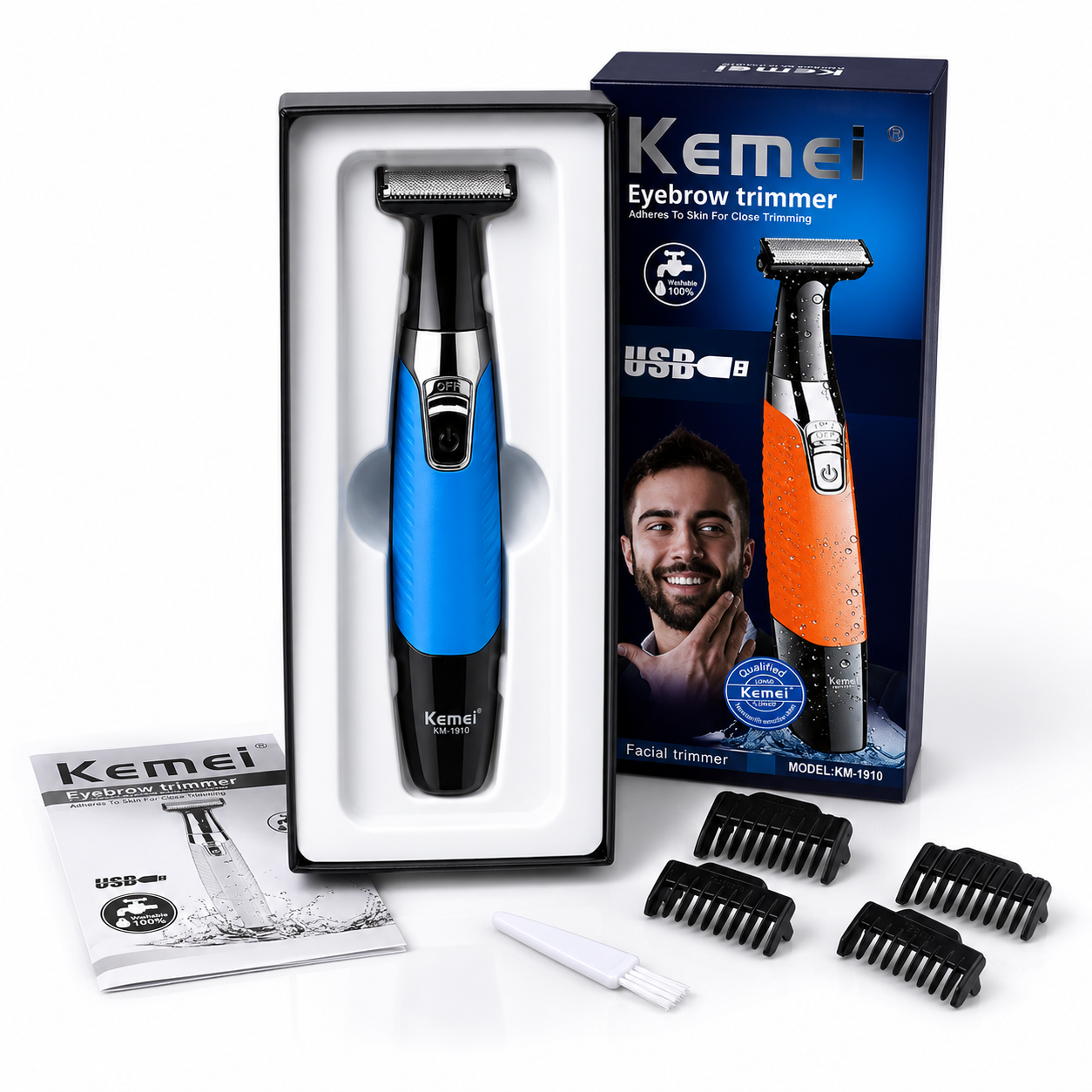 ماكينة حلاقة رجالي كهربائية Kemei 1910 شحن 