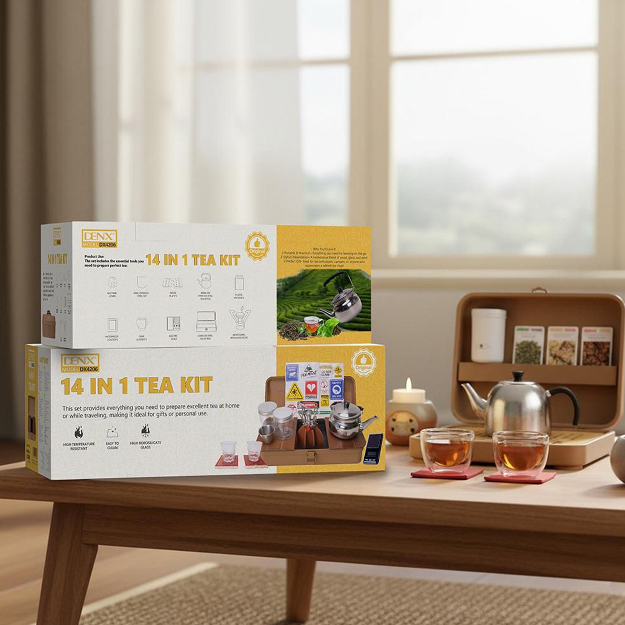 صندوق طقم عزبة الشاى بضمان عامين