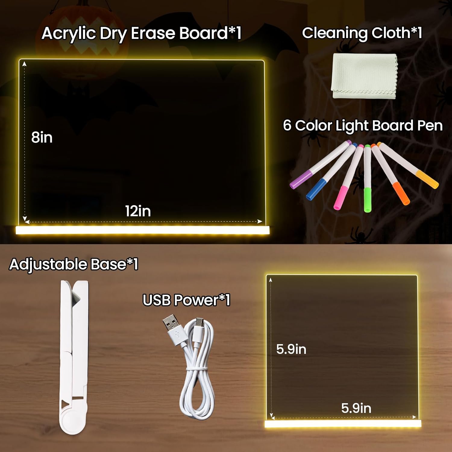 لوح أكريليك قابل للمسح مع ضوء - 8