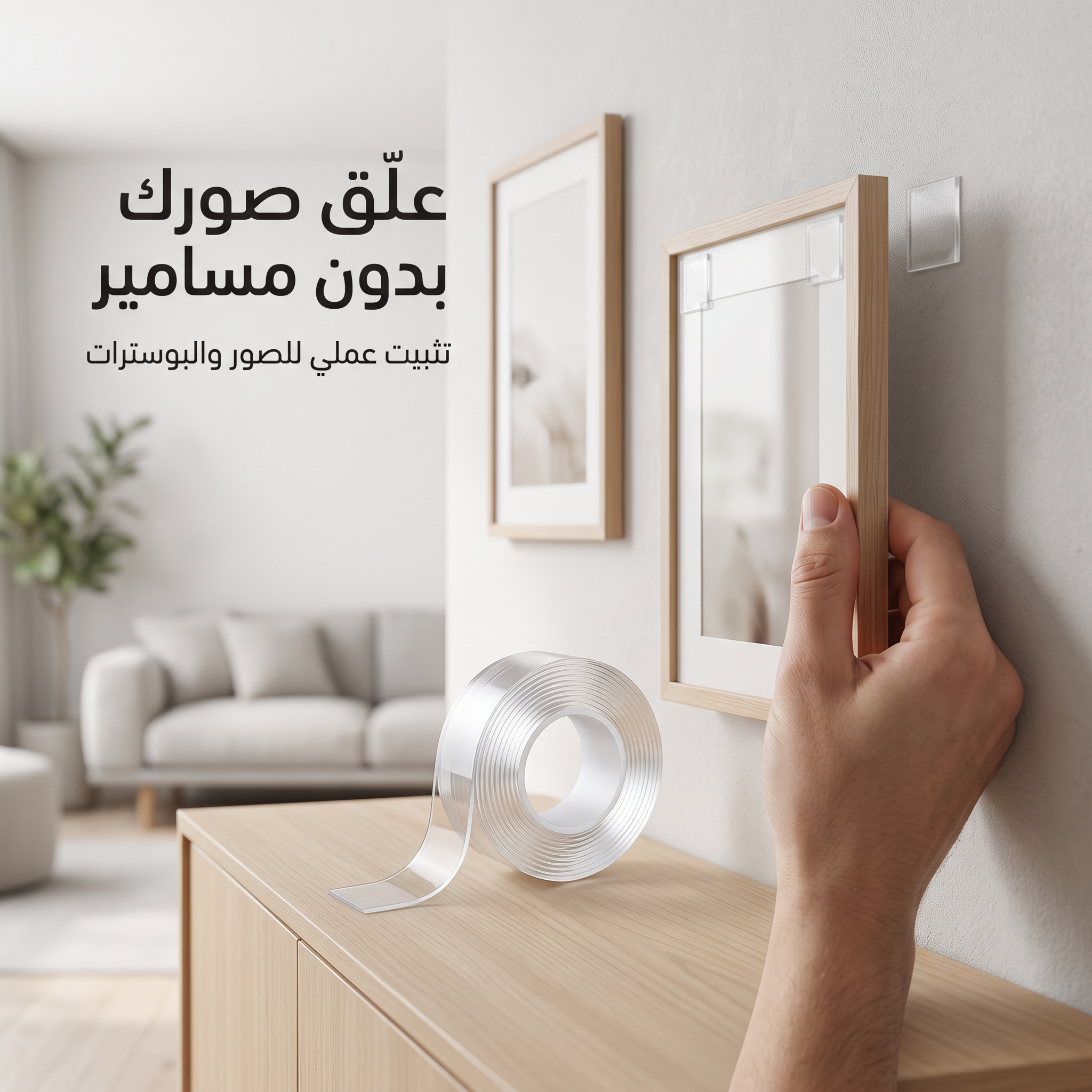 شريط لاصق نانو شفاف مزدوج الوجهين