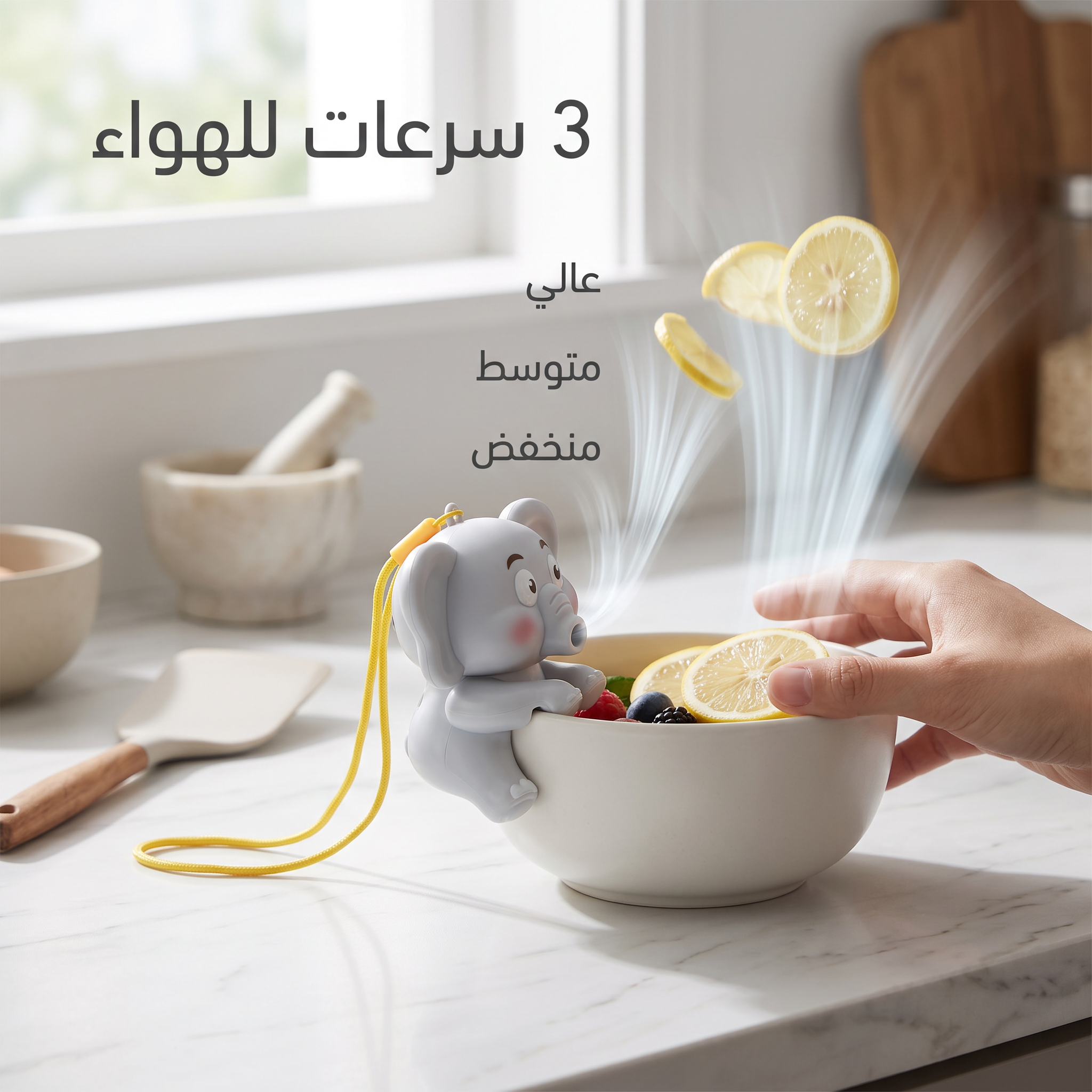 3 سرعات للهواء - عالي متوسط منخفض