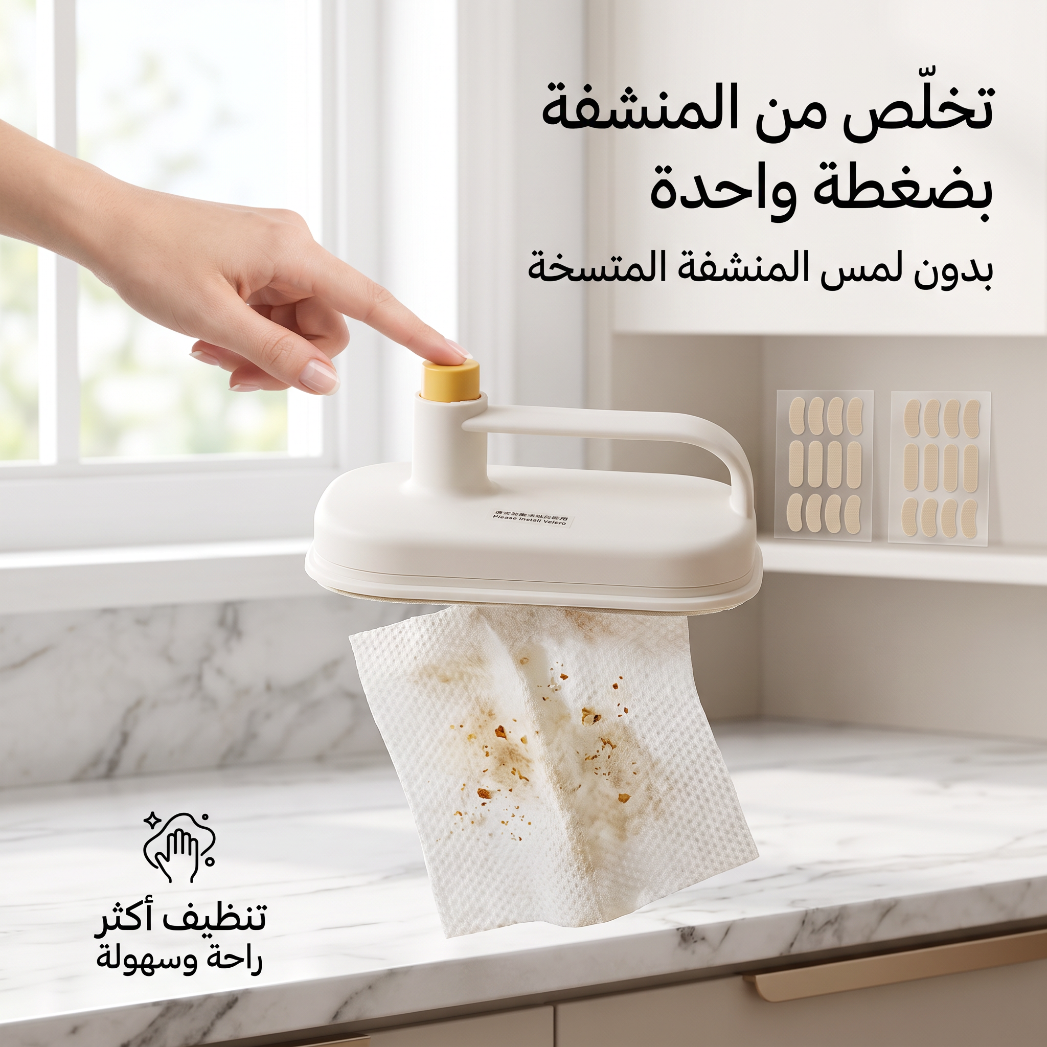 أداة تنظيف الجدران والرخام اليدوية بزر التخلص من القماش