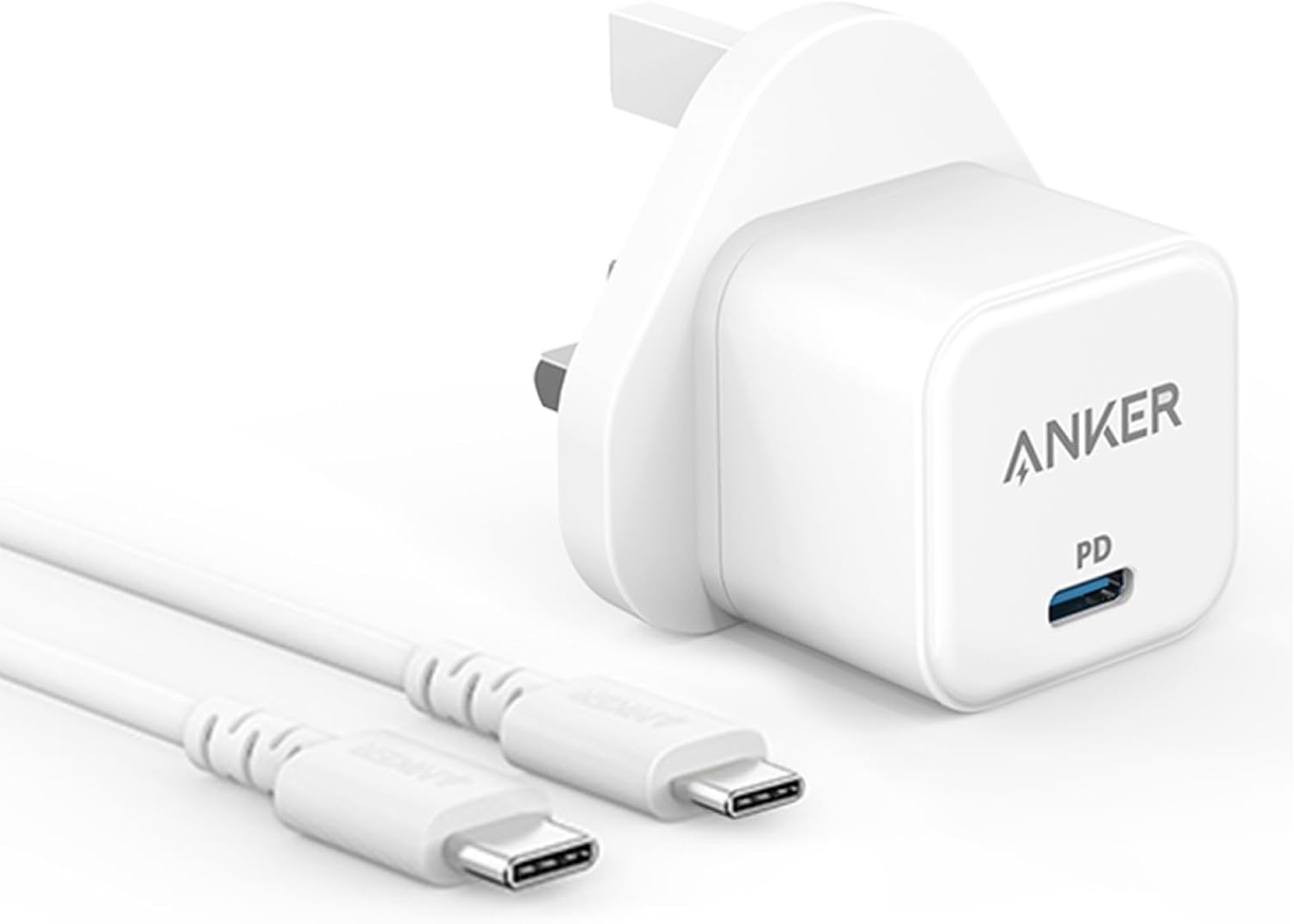 عرض Anker Power Port Nano-20W + كابل شاحن USB متعدد 15 سم، شحن سريع 3 في 1 (Lightning, Type-C & Micro USB)