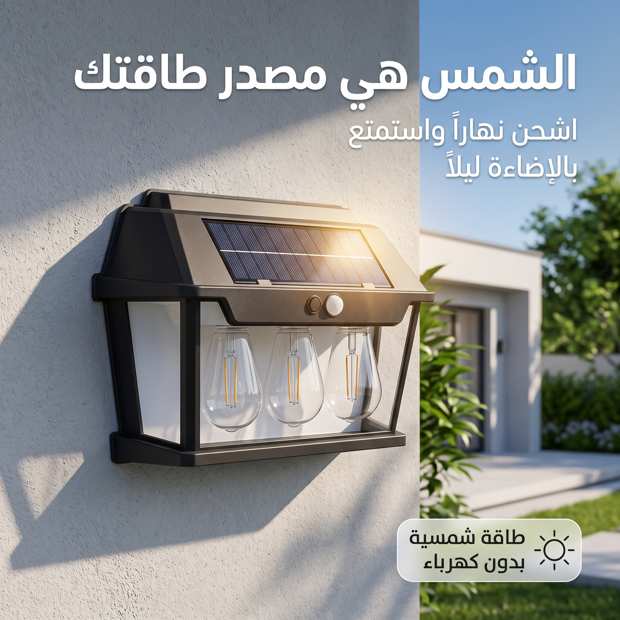 كشاف جداري بالطاقة الشمسية مع مستشعر حركة
