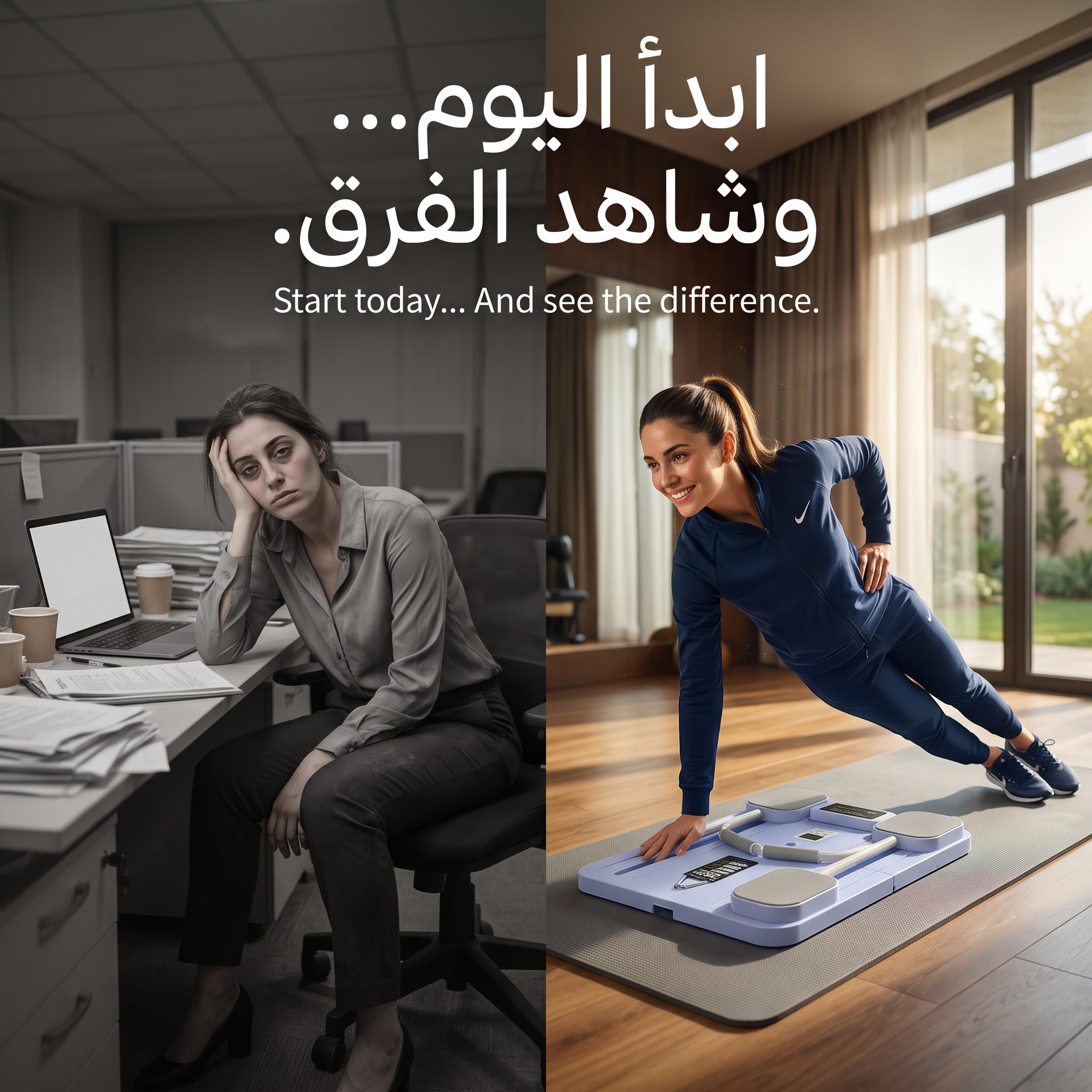 لوح بيلاتس قابل للطي مع أحزمة مقاومة لتمارين الجسم بالكامل بشاشة رقمية