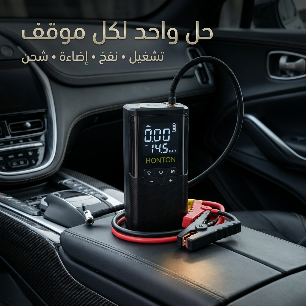 جهاز تشغيل بطارية السيارة (Jump Starter) ومنفاخ 5*1 HONTON