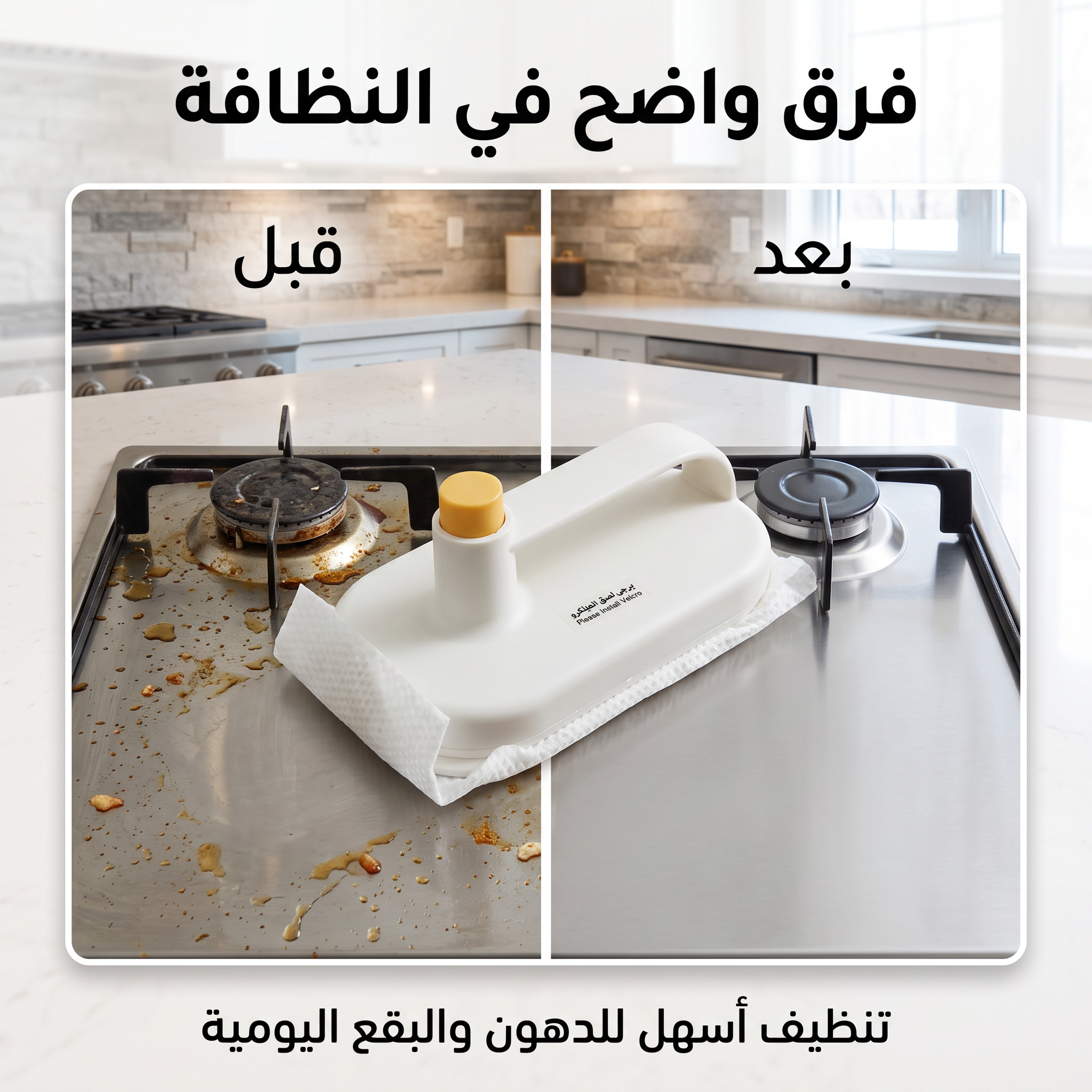 أداة تنظيف الجدران والرخام اليدوية بزر التخلص من القماش