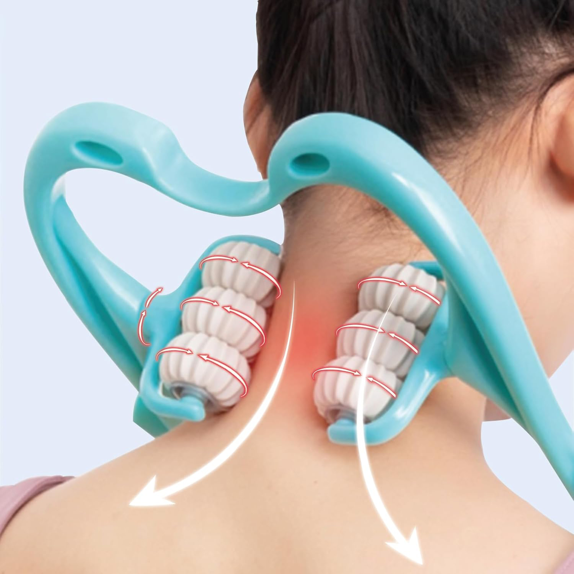 عرض جهاز مساج 4 راس شامل + جهاز تدليك الرقبة والعمود الفقري6 عجلات 