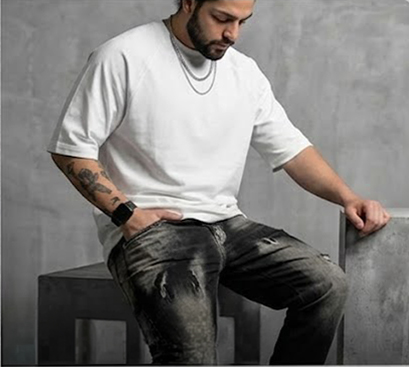 تيشيرت كاجوال أبيض خامة سمر ميلتون مريح (2XL)