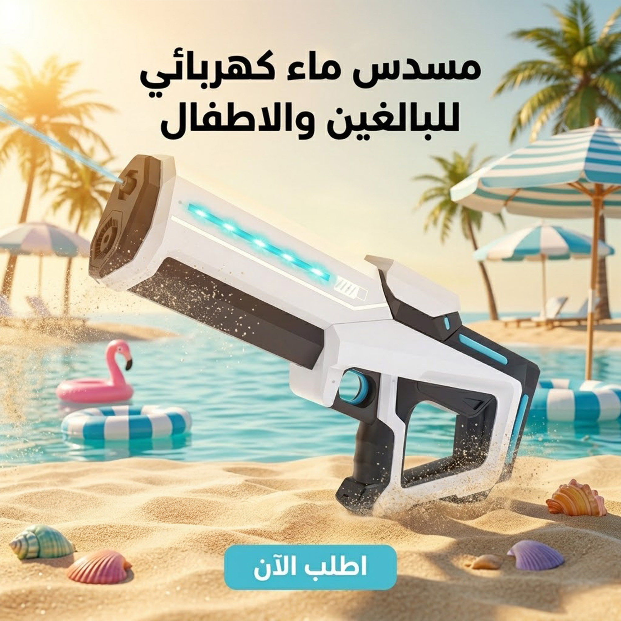 لعبة مسدس ماء كهربائي أوتوماتيكي - بطارية قابلة لإعادة الشحن