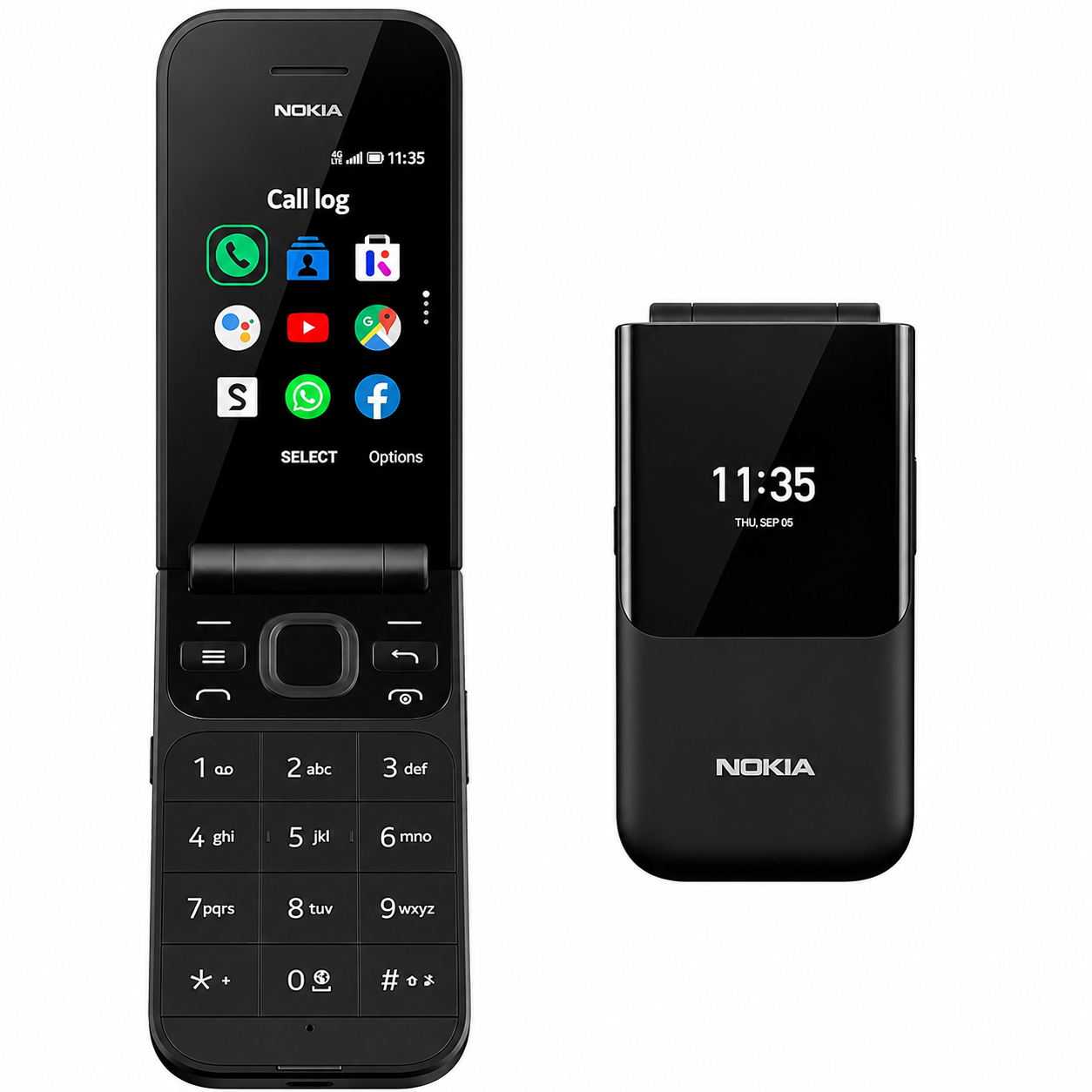 عرض قطعتين: موبايل نوكيا 2720 Flip بشريحتين (4G)