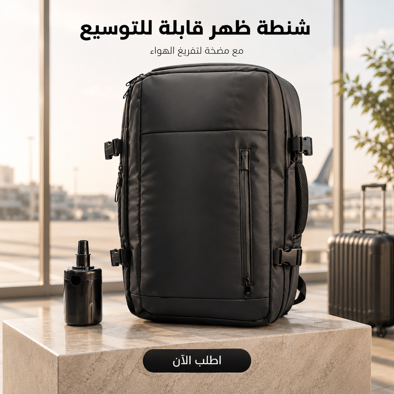 شنطة ظهر للسفر قابلة للتوسيع مع خاصية الضغط وتفريغ الهواء